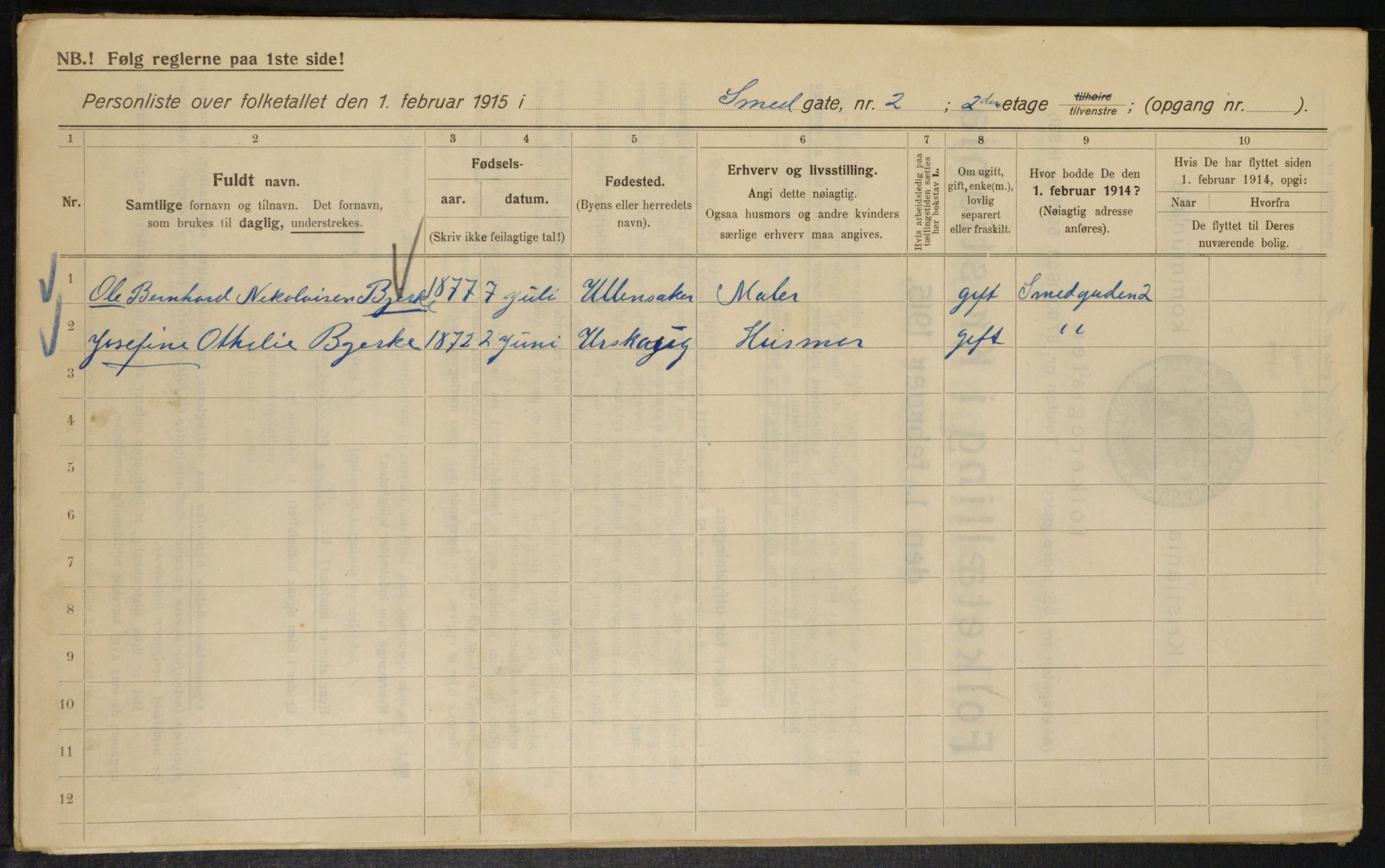 OBA, Municipal Census 1915 for Kristiania, 1915, p. 96992