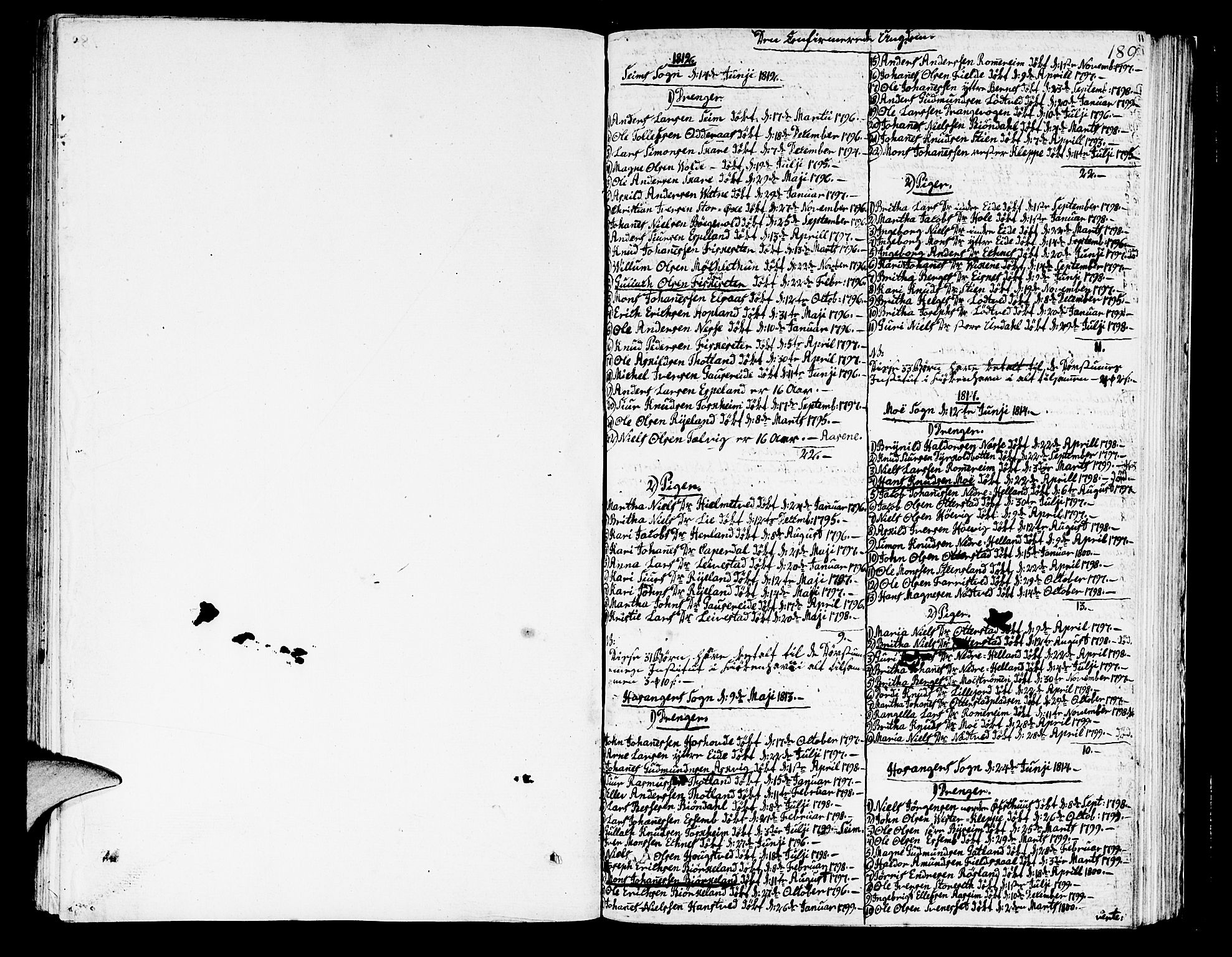 Hosanger sokneprestembete, SAB/A-75801/H/Haa: Parish register (official) no. A 4, 1811-1821, p. 189