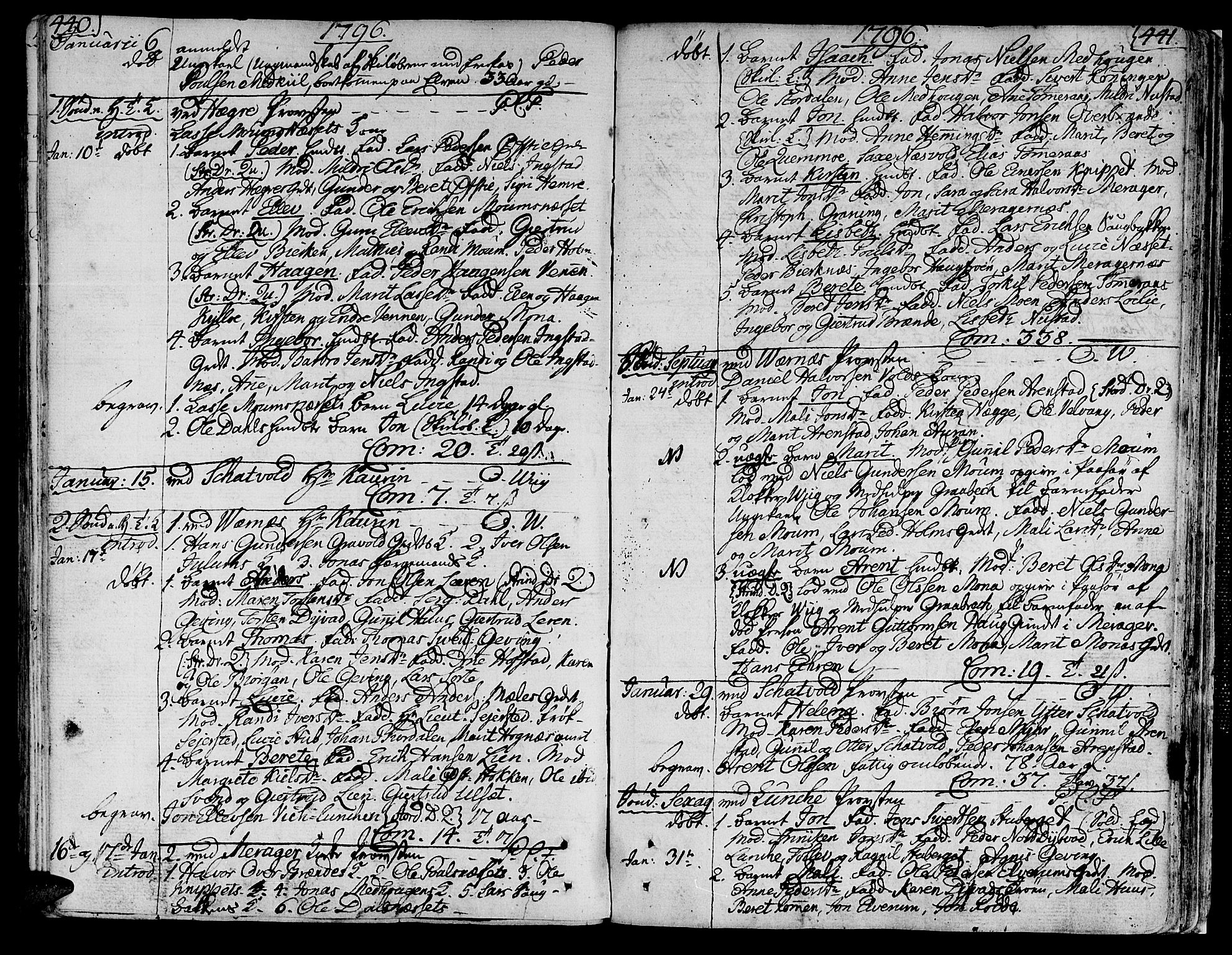 Ministerialprotokoller, klokkerbøker og fødselsregistre - Nord-Trøndelag, SAT/A-1458/709/L0059: Parish register (official) no. 709A06, 1781-1797, p. 440-441