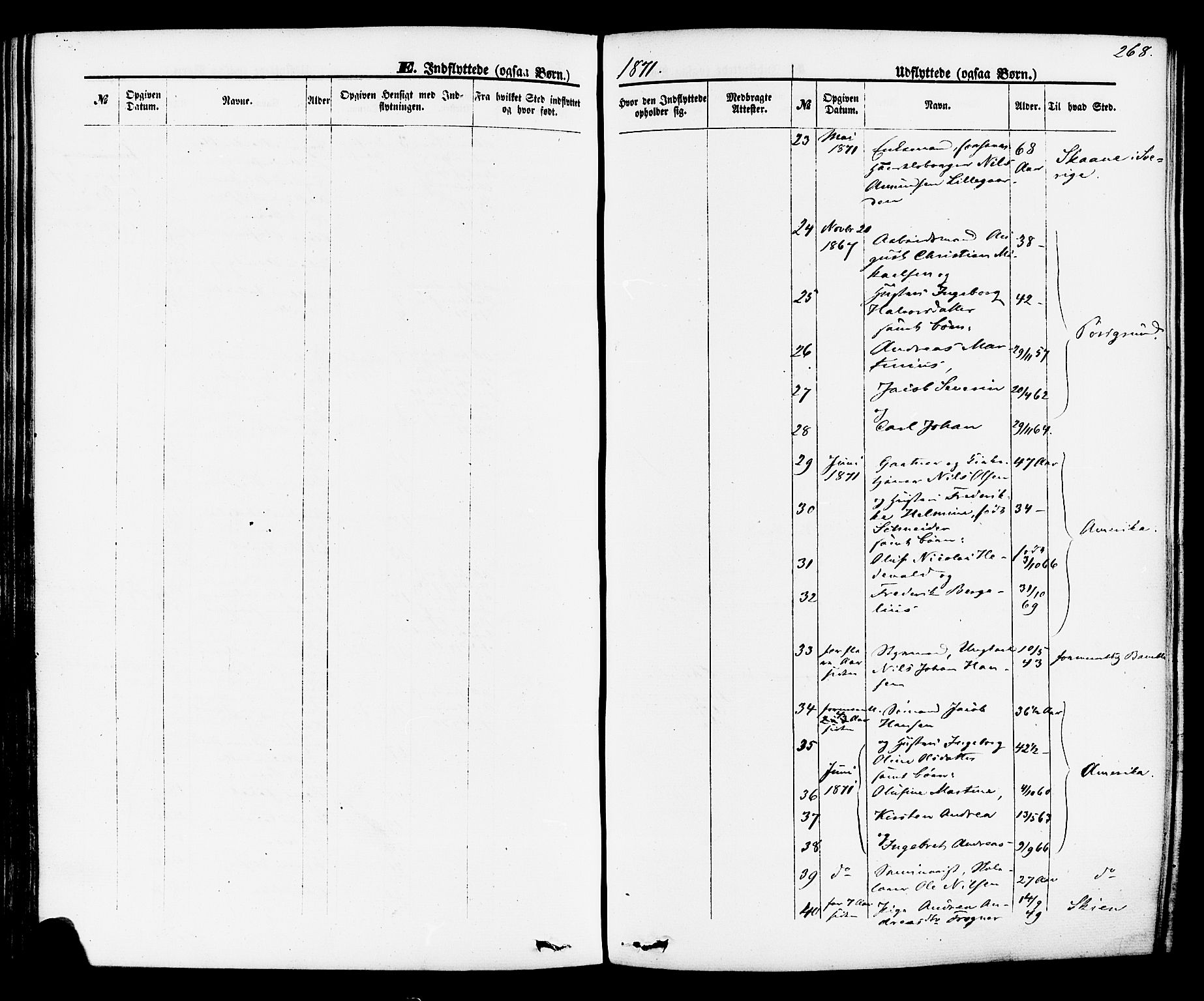 Brevik kirkebøker, SAKO/A-255/F/Fa/L0006: Parish register (official) no. 6, 1866-1881, p. 268