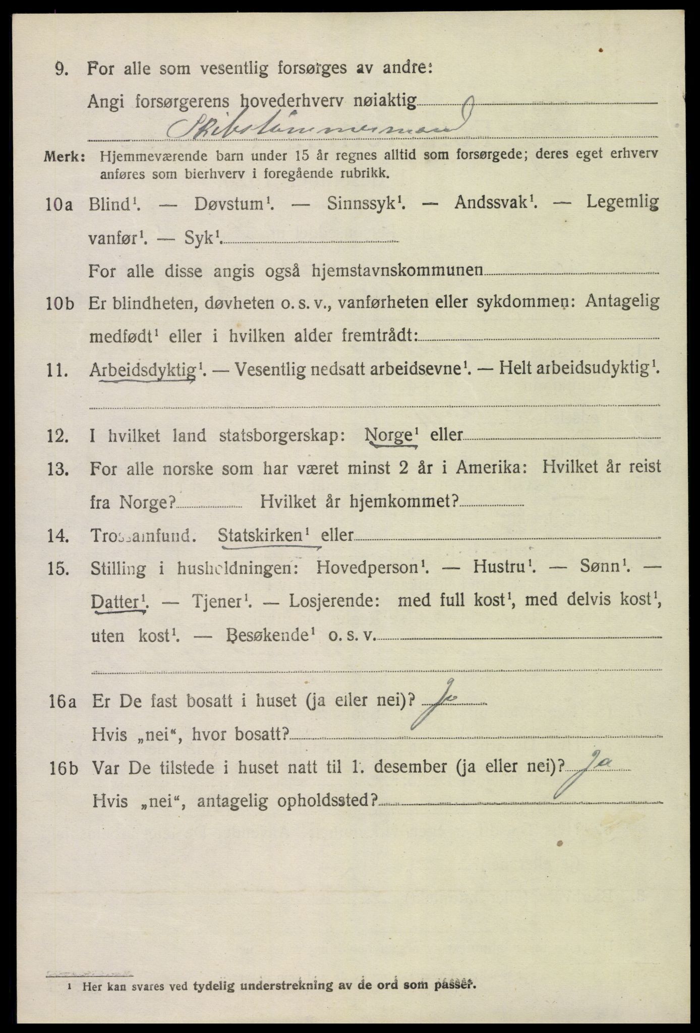 SAK, 1920 census for Vestre Moland, 1920, p. 2258