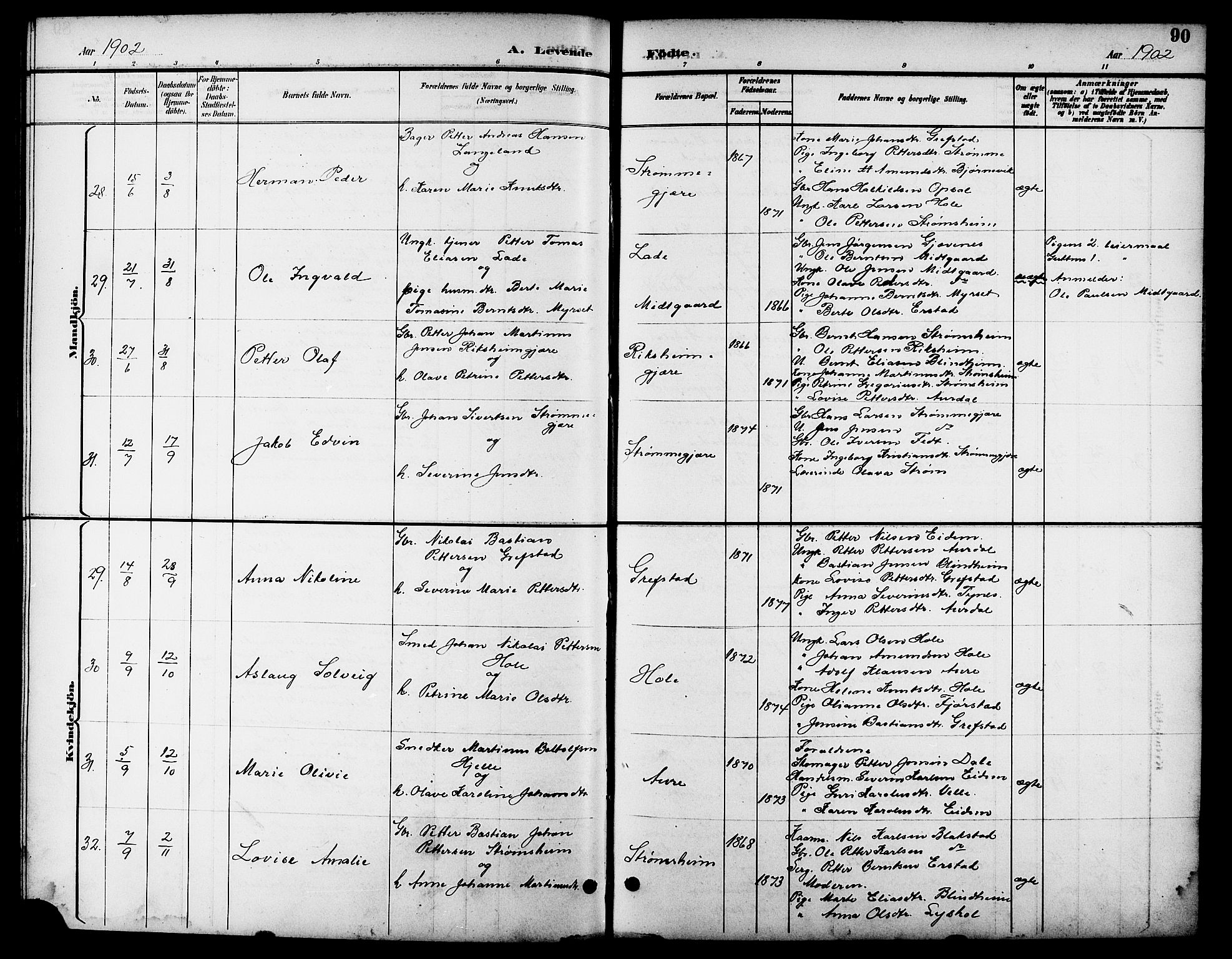 Ministerialprotokoller, klokkerbøker og fødselsregistre - Møre og Romsdal, AV/SAT-A-1454/523/L0340: Parish register (copy) no. 523C03, 1892-1902, p. 90