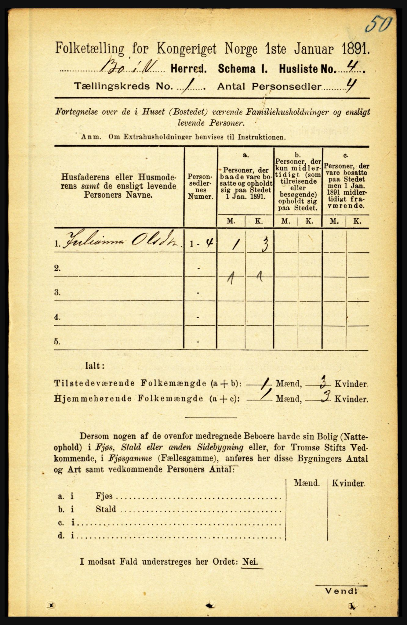 RA, 1891 census for 1867 Bø, 1891, p. 32