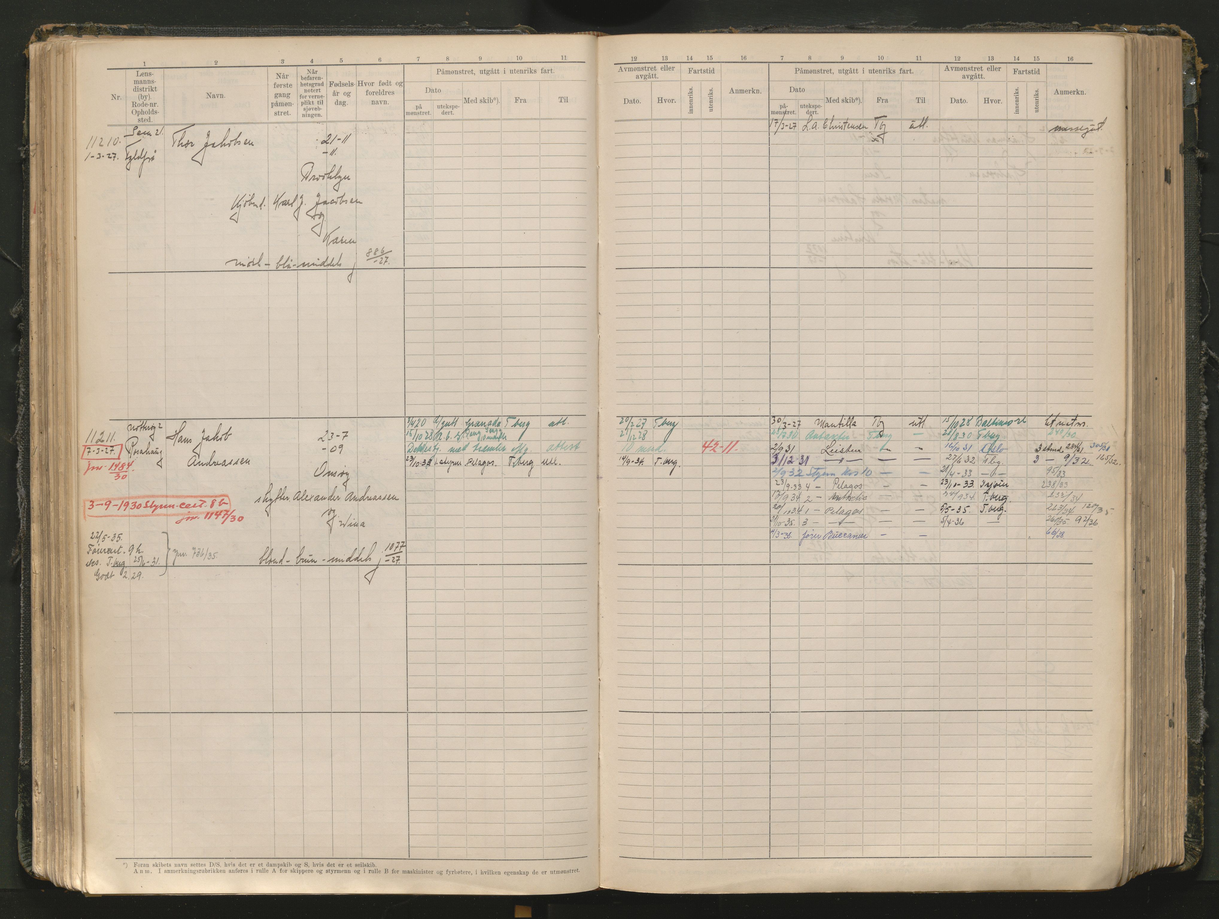 Tønsberg innrulleringskontor, AV/SAKO-A-786/F/Fc/Fcb/L0012: Hovedrulle Patent nr. 10828-12216, 1925-1948