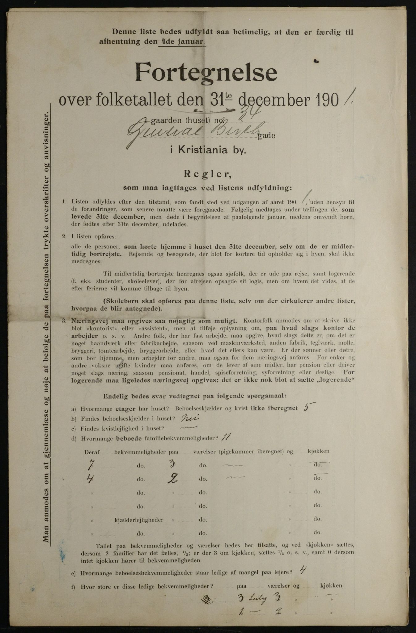 OBA, Municipal Census 1901 for Kristiania, 1901, p. 4680