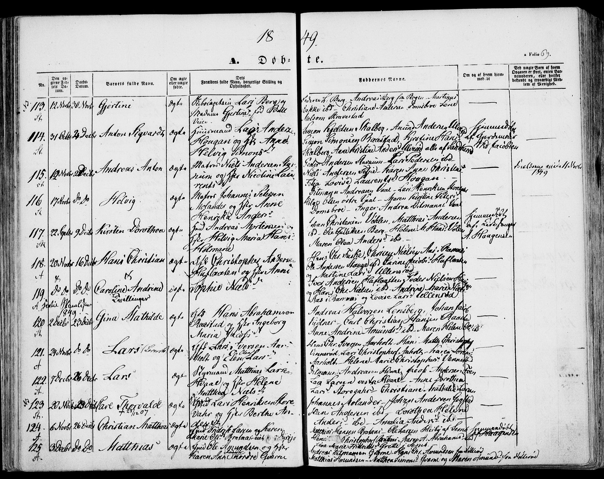 Stokke kirkebøker, AV/SAKO-A-320/F/Fa/L0007: Parish register (official) no. I 7, 1844-1857, p. 69