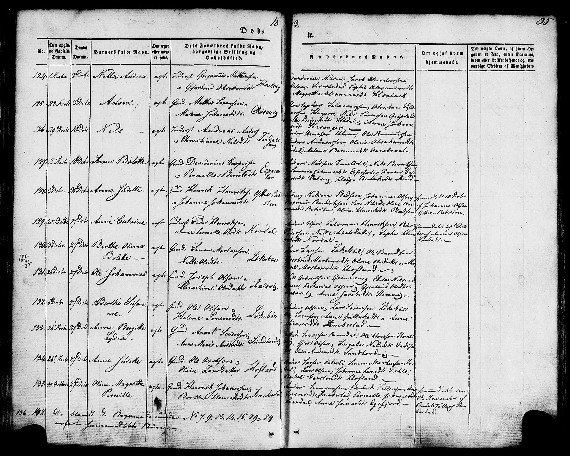 Kinn sokneprestembete, SAB/A-80801/H/Haa/Haaa/L0005: Parish register (official) no. A 5, 1841-1857, p. 35
