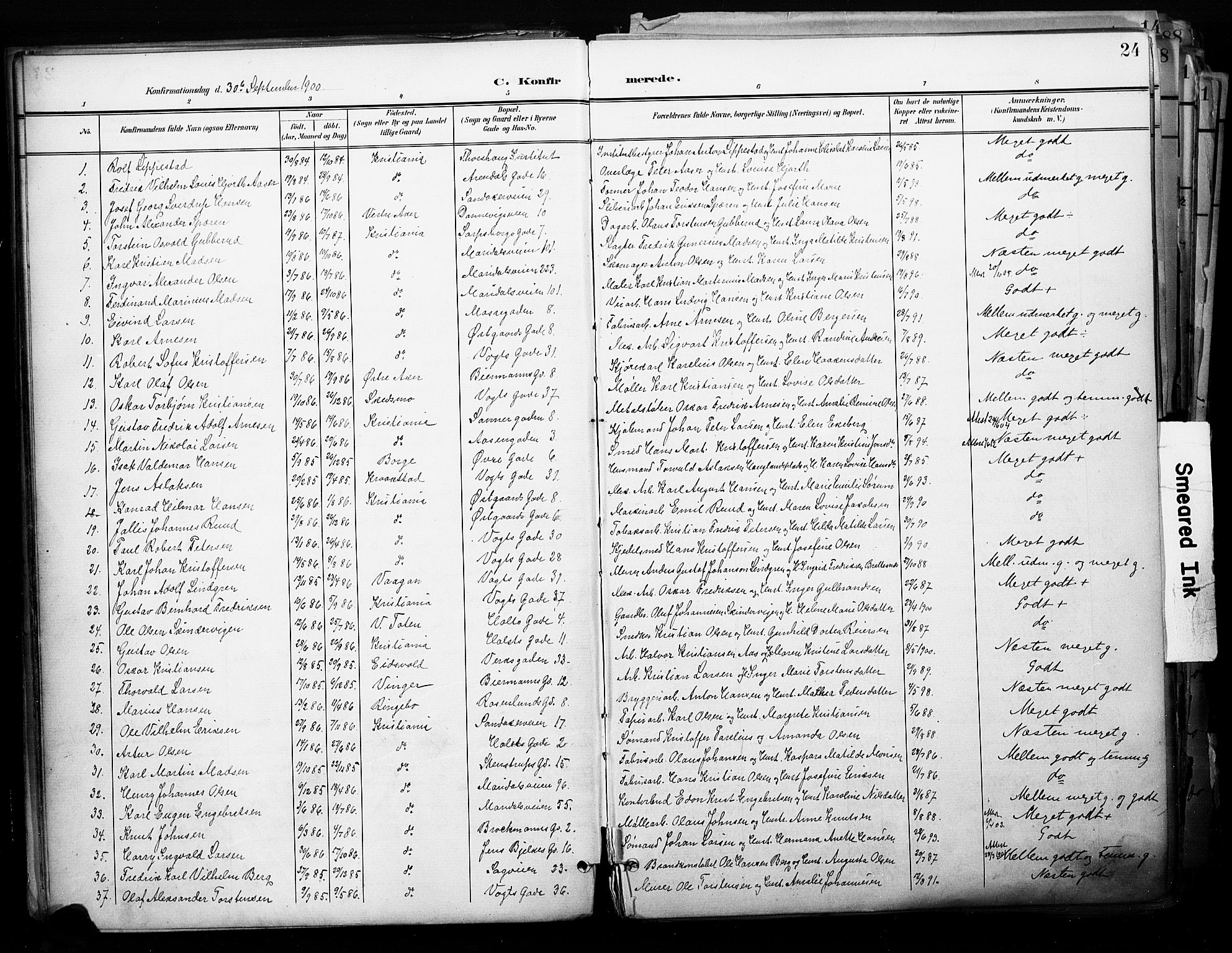 Sagene prestekontor Kirkebøker, AV/SAO-A-10796/F/L0005: Parish register (official) no. 5, 1898-1911, p. 24