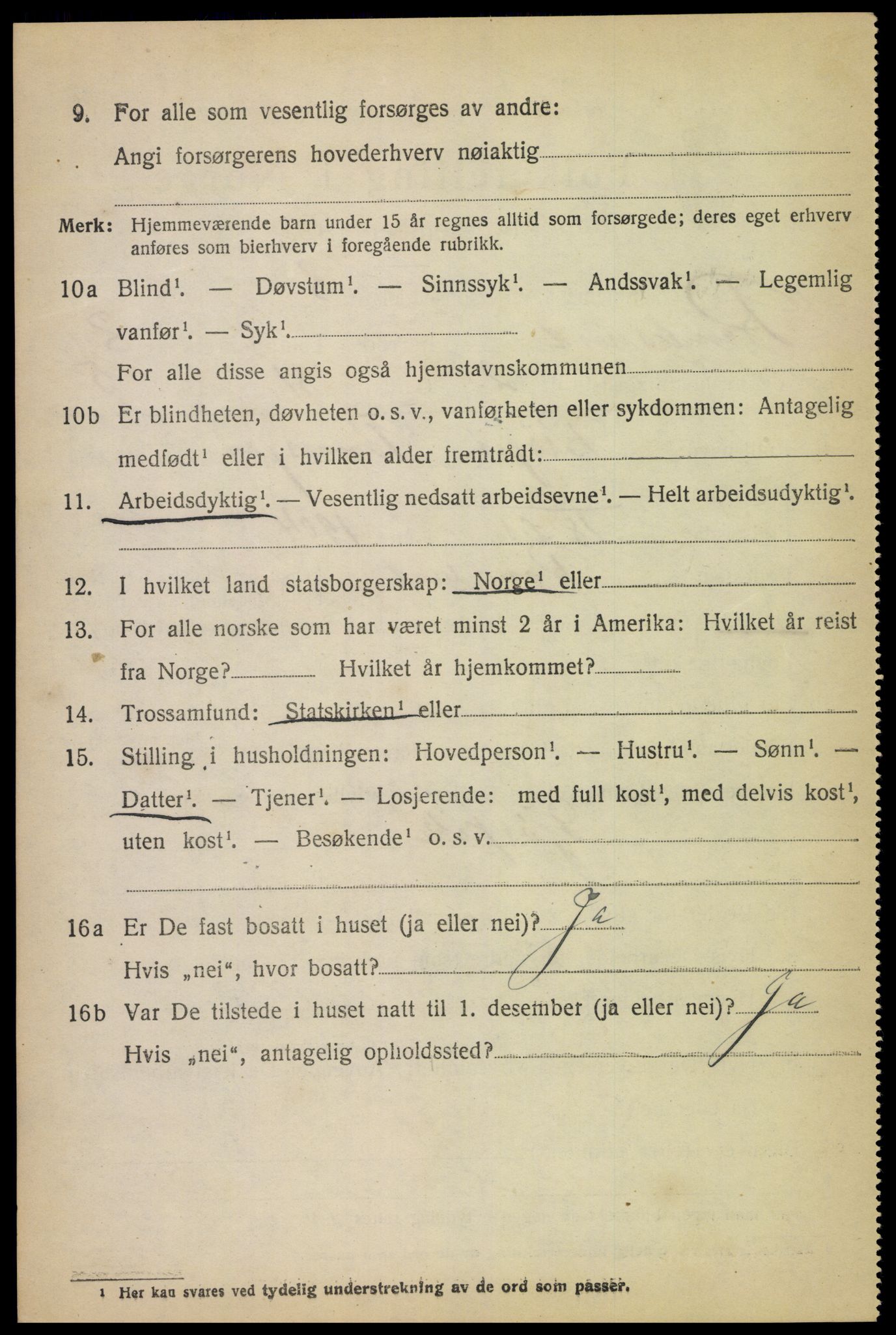 SAK, 1920 census for Randesund, 1920, p. 1471
