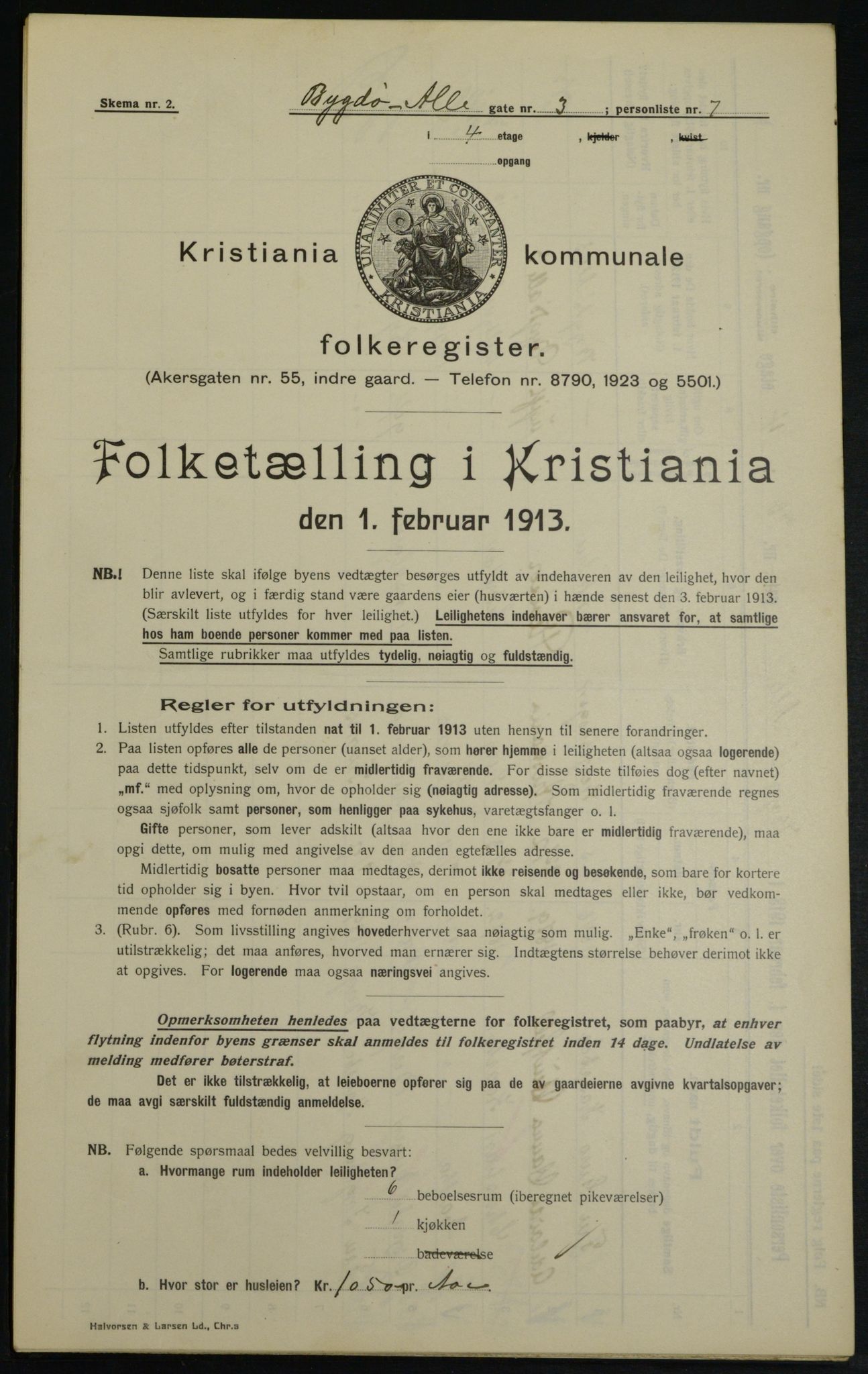 OBA, Municipal Census 1913 for Kristiania, 1913, p. 10192