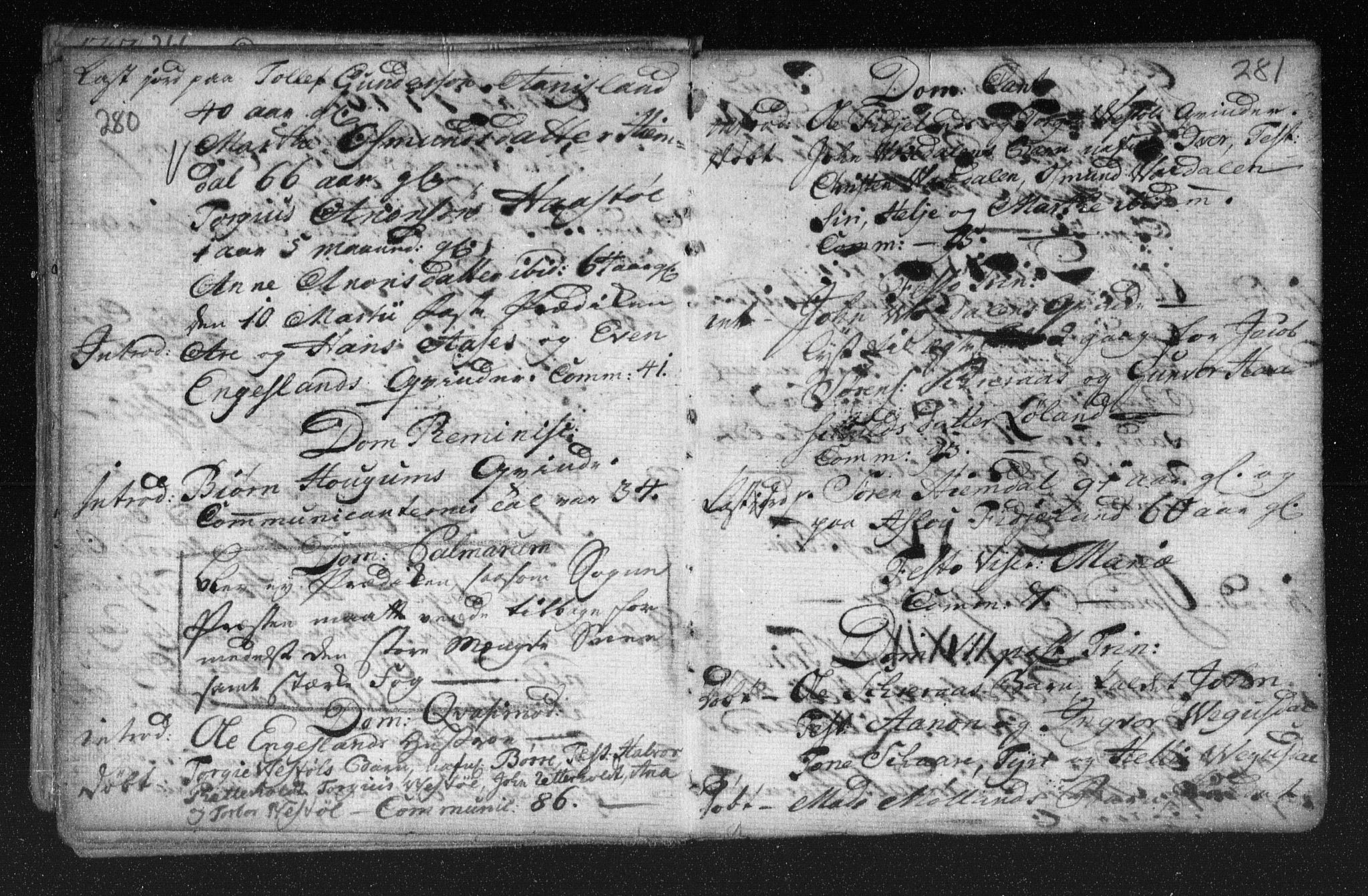 Herefoss sokneprestkontor, AV/SAK-1111-0019/F/Fa/Fab/L0001: Parish register (official) no. A 1, 1704-1779, p. 280-281