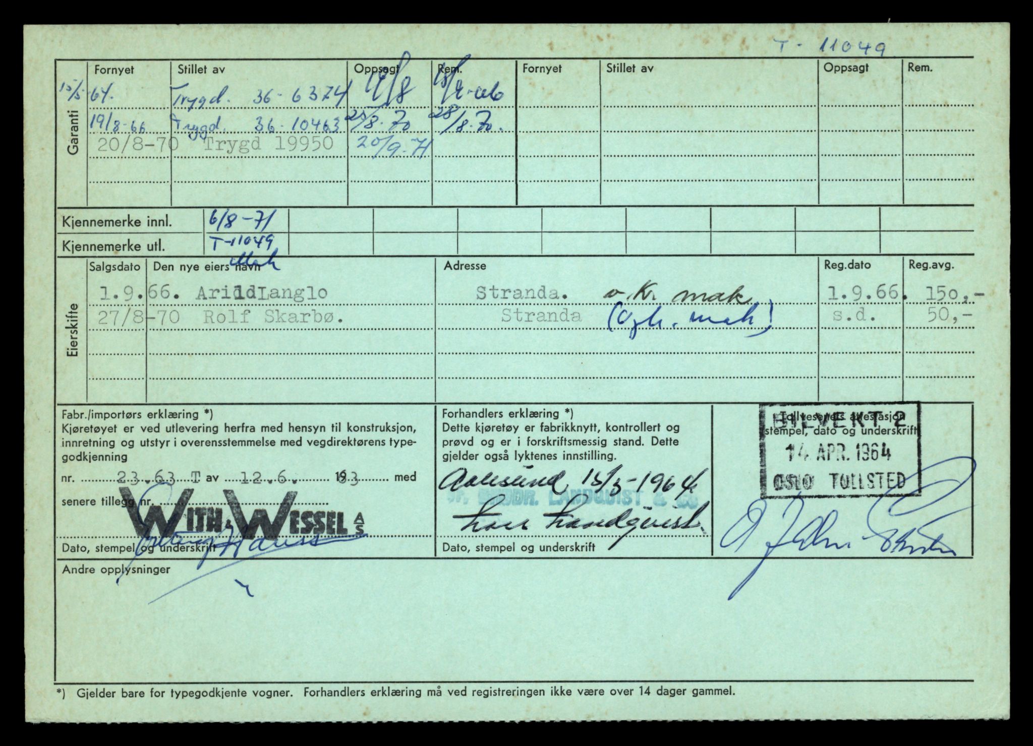 Møre og Romsdal vegkontor - Ålesund trafikkstasjon, AV/SAT-A-4099/F/Fe/L0026: Registreringskort for kjøretøy T 11046 - T 11160, 1927-1998, p. 86