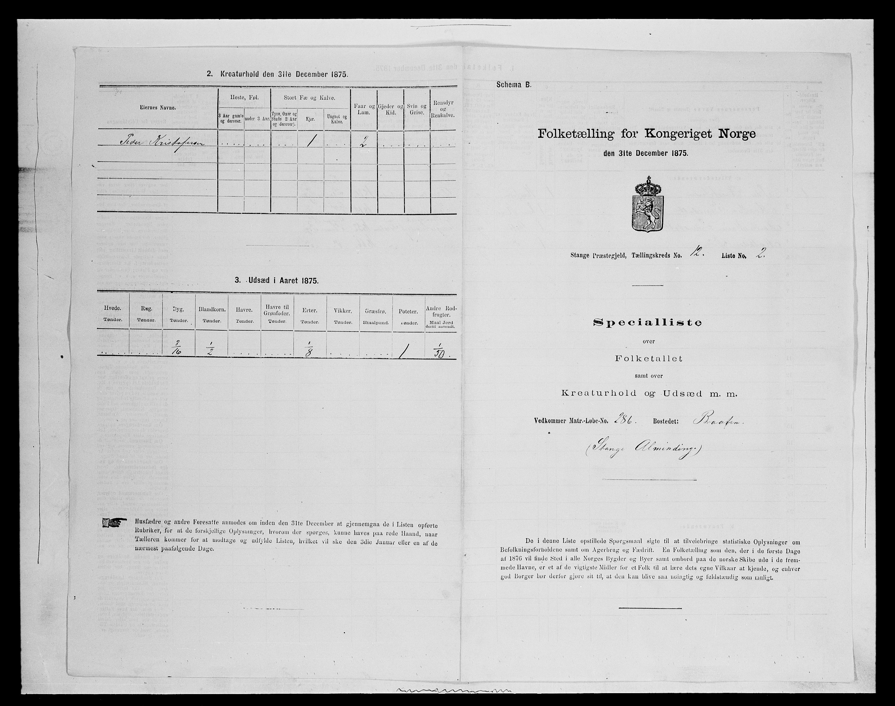 SAH, 1875 census for 0417P Stange, 1875, p. 1982