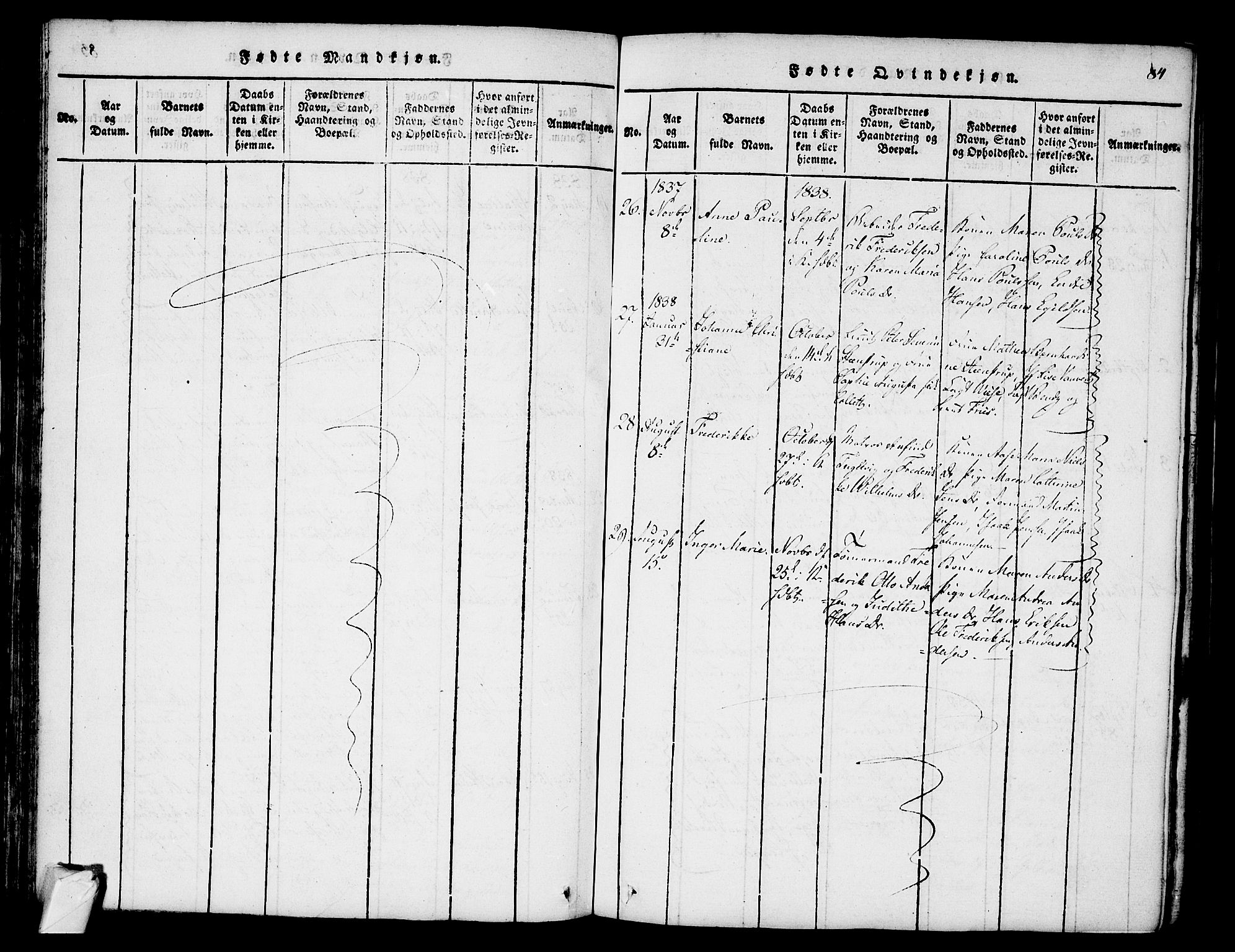 Stavern kirkebøker, SAKO/A-318/F/Fa/L0006: Parish register (official) no. 6, 1816-1839, p. 84