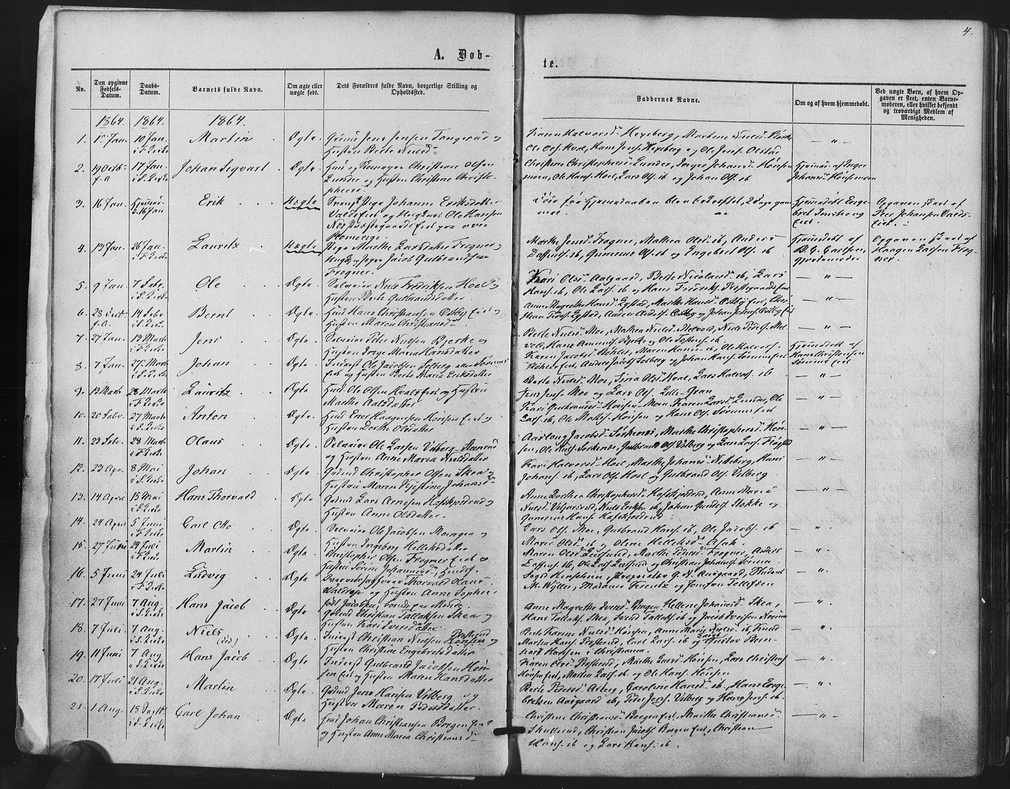 Sørum prestekontor Kirkebøker, AV/SAO-A-10303/F/Fa/L0006: Parish register (official) no. I 6, 1864-1877, p. 4