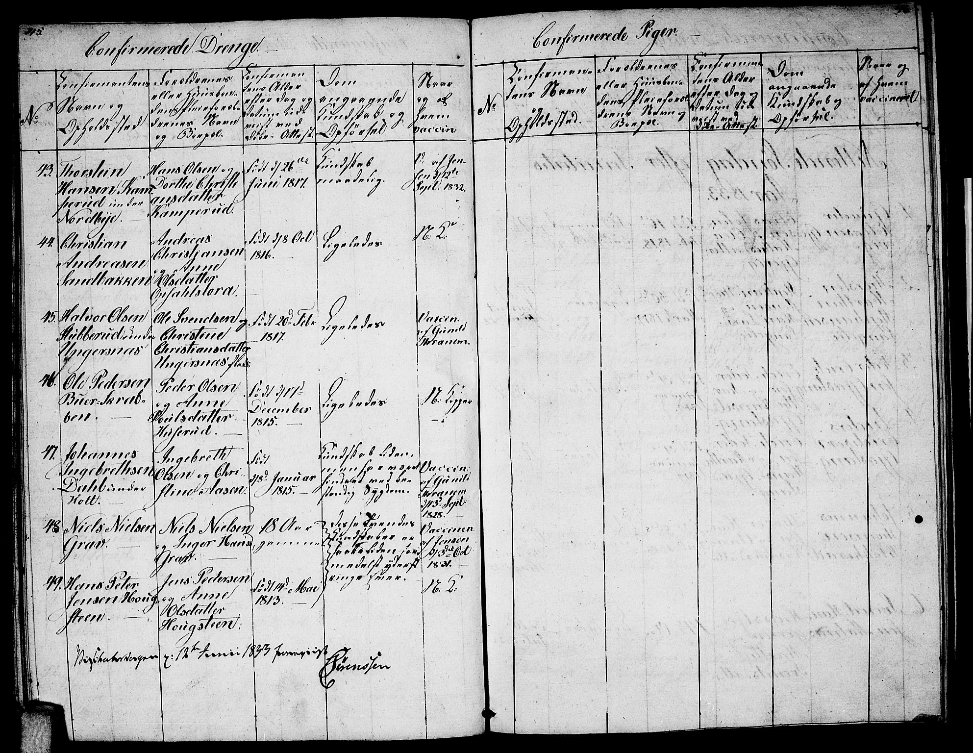 Enebakk prestekontor Kirkebøker, SAO/A-10171c/F/Fa/L0008: Parish register (official) no. I 8, 1827-1833, p. 45-46