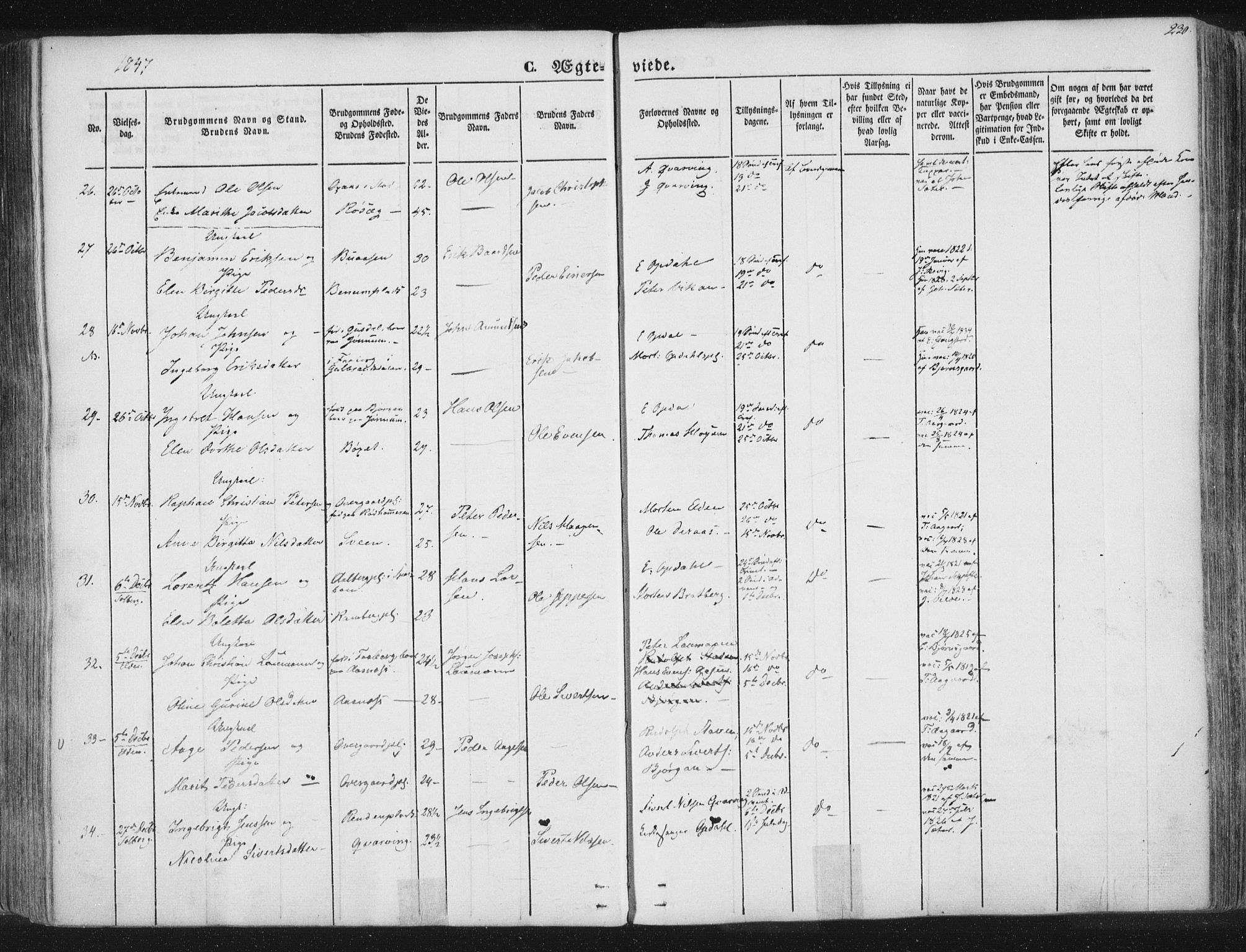 Ministerialprotokoller, klokkerbøker og fødselsregistre - Nord-Trøndelag, SAT/A-1458/741/L0392: Parish register (official) no. 741A06, 1836-1848, p. 230