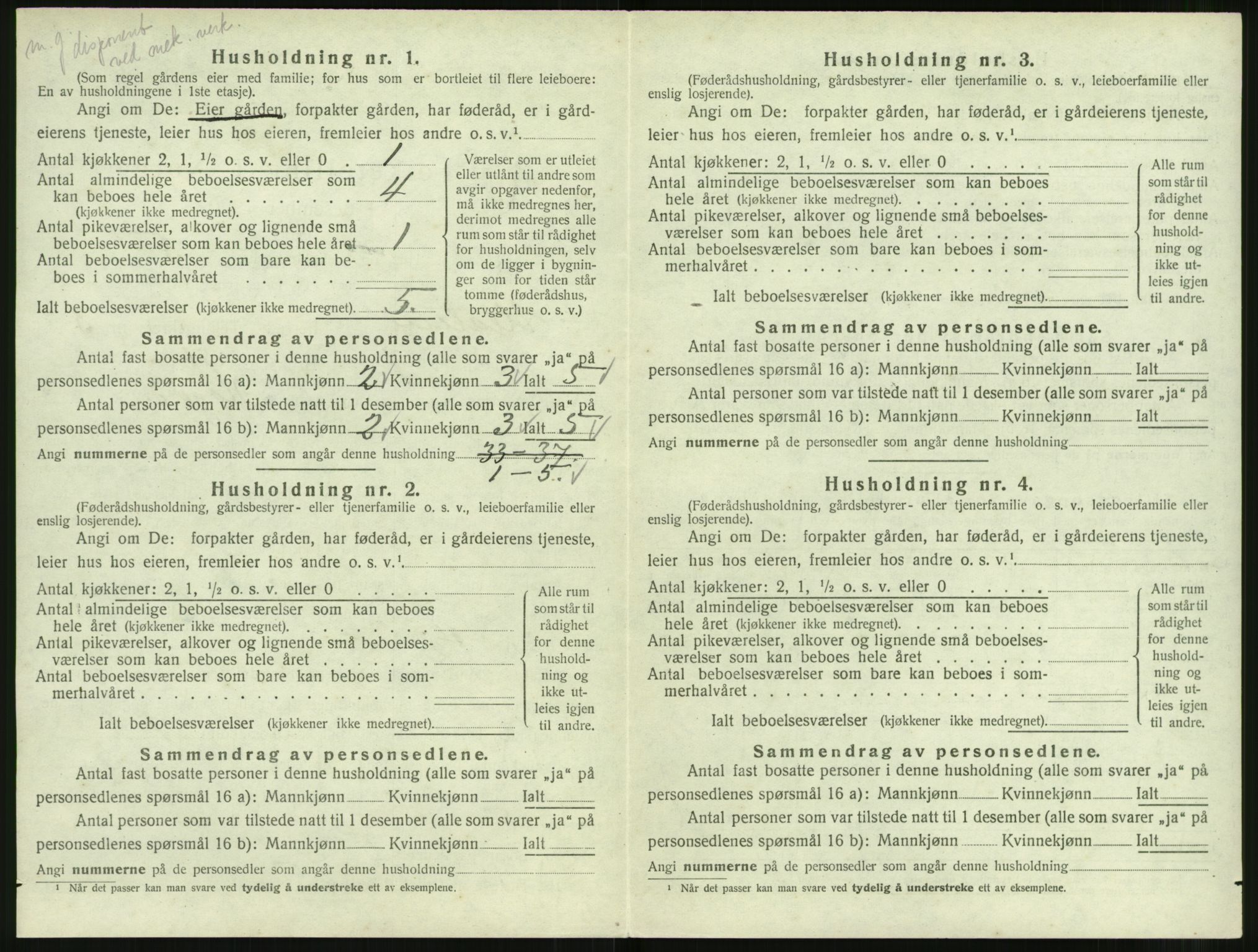 SAT, 1920 census for Ulstein, 1920, p. 181