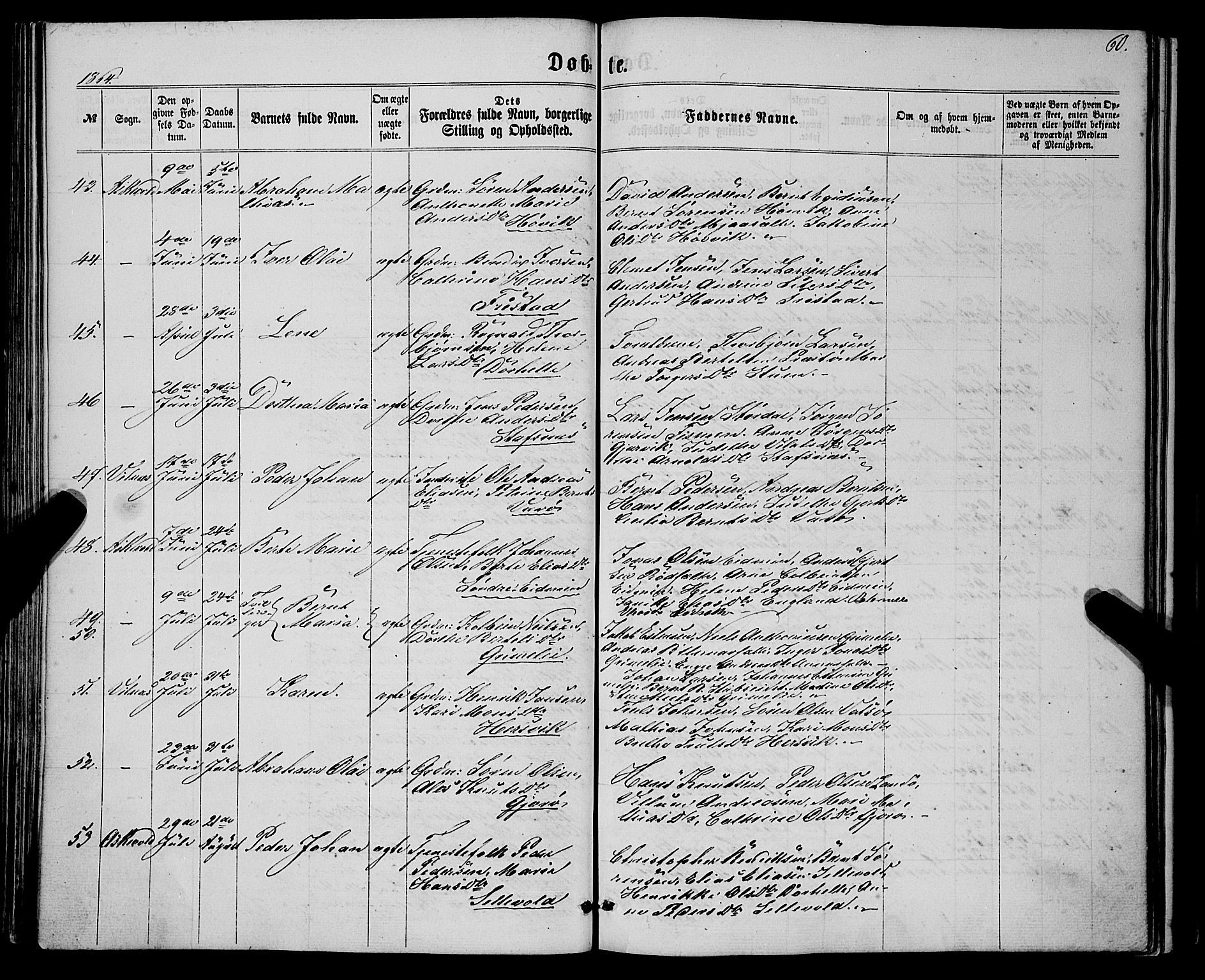 Askvoll sokneprestembete, SAB/A-79501/H/Haa/Haaa/L0012: Parish register (official) no. A 12, 1859-1878, p. 60