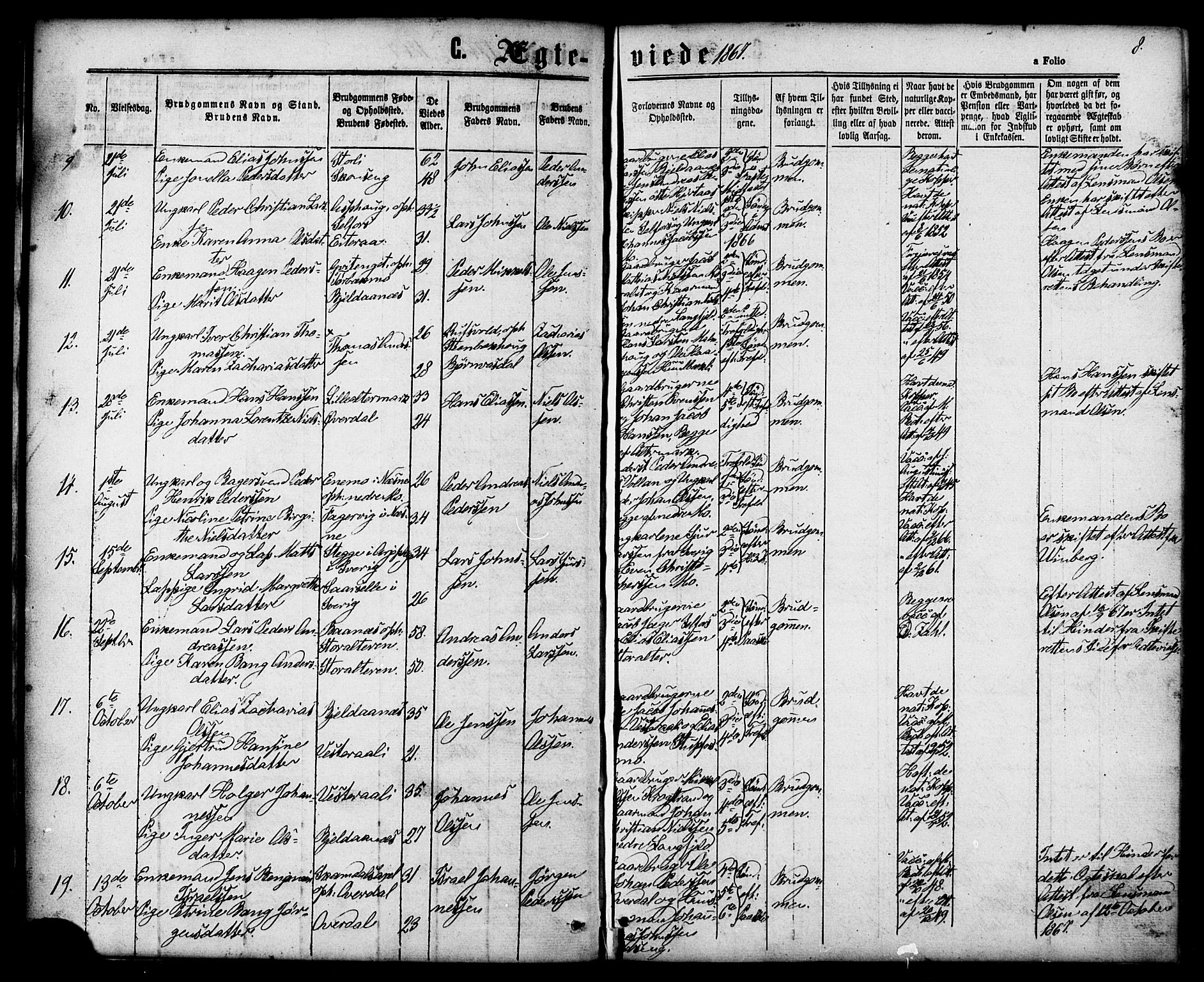 Ministerialprotokoller, klokkerbøker og fødselsregistre - Nordland, AV/SAT-A-1459/827/L0395: Parish register (official) no. 827A07, 1864-1886, p. 8