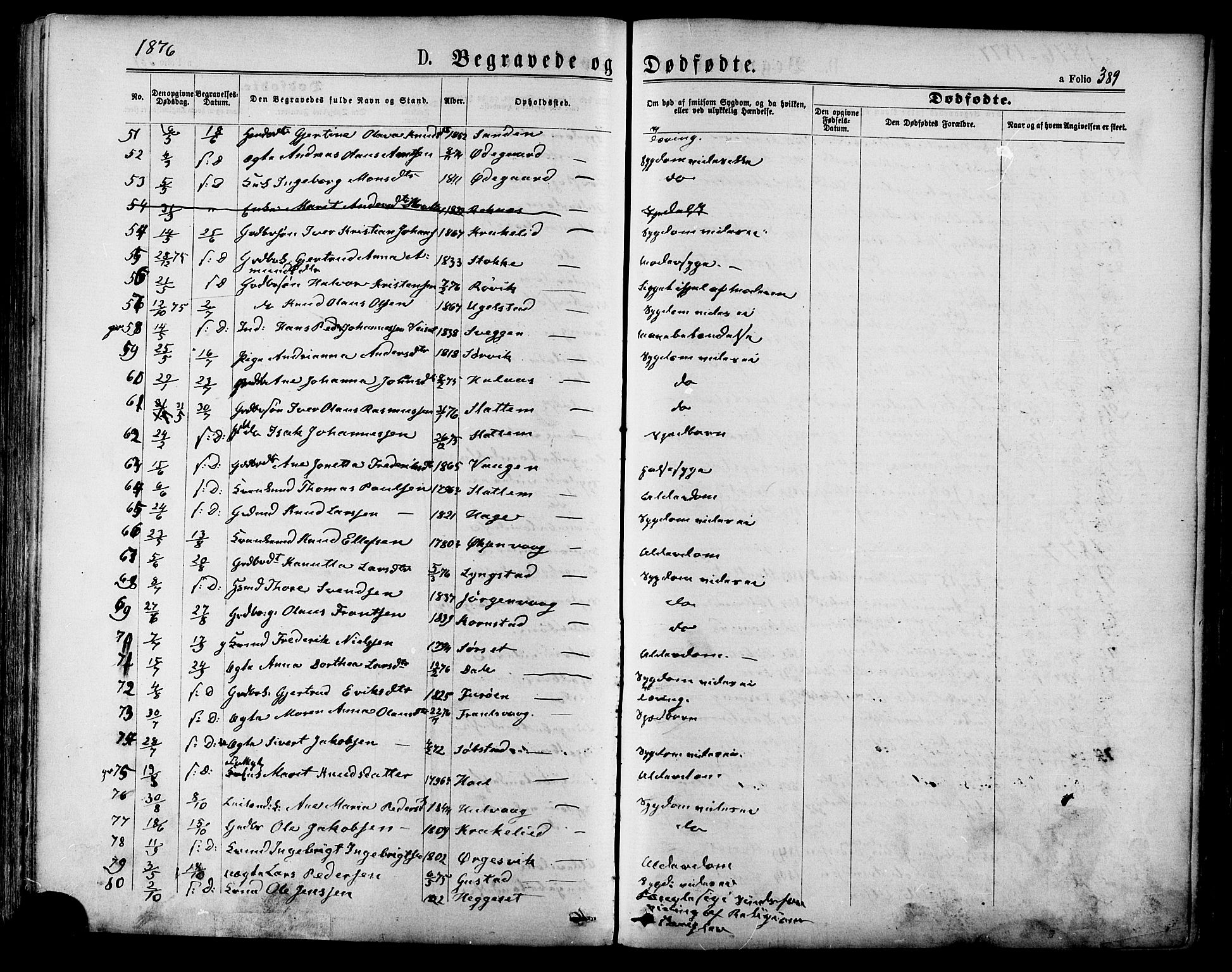 Ministerialprotokoller, klokkerbøker og fødselsregistre - Møre og Romsdal, AV/SAT-A-1454/568/L0805: Parish register (official) no. 568A12 /1, 1869-1884, p. 389