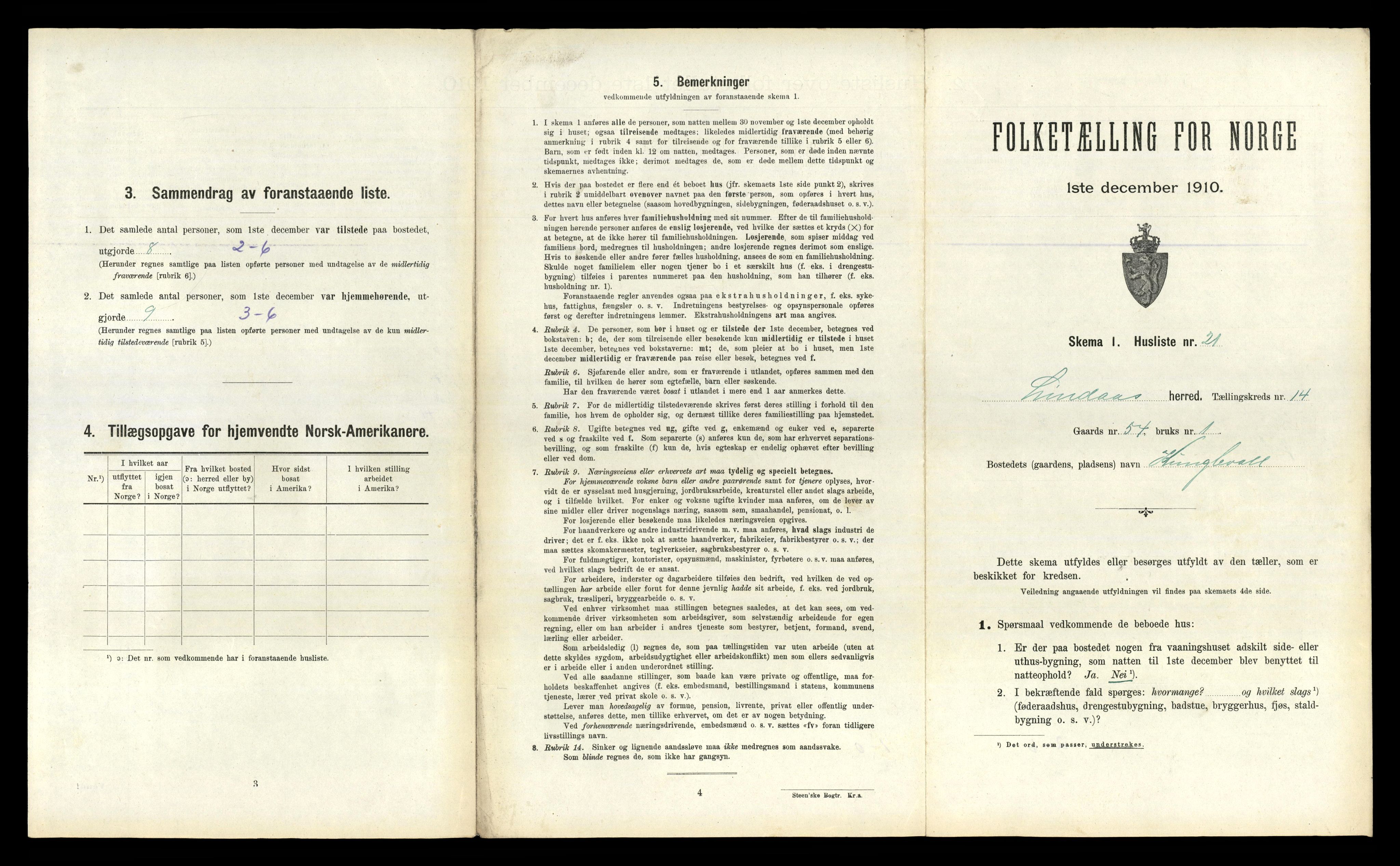 RA, 1910 census for Lindås, 1910, p. 944