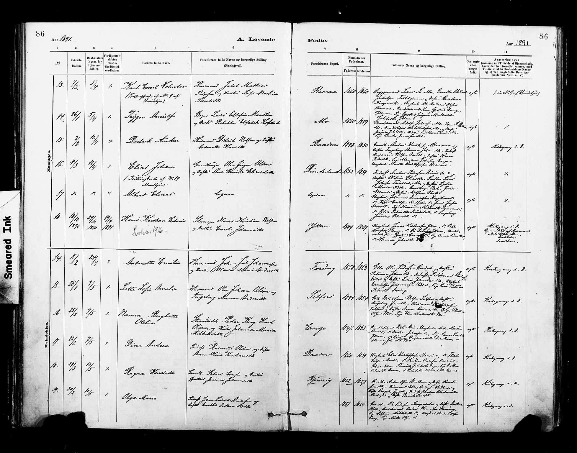 Ministerialprotokoller, klokkerbøker og fødselsregistre - Nordland, AV/SAT-A-1459/827/L0400: Parish register (official) no. 827A12, 1883-1903, p. 86