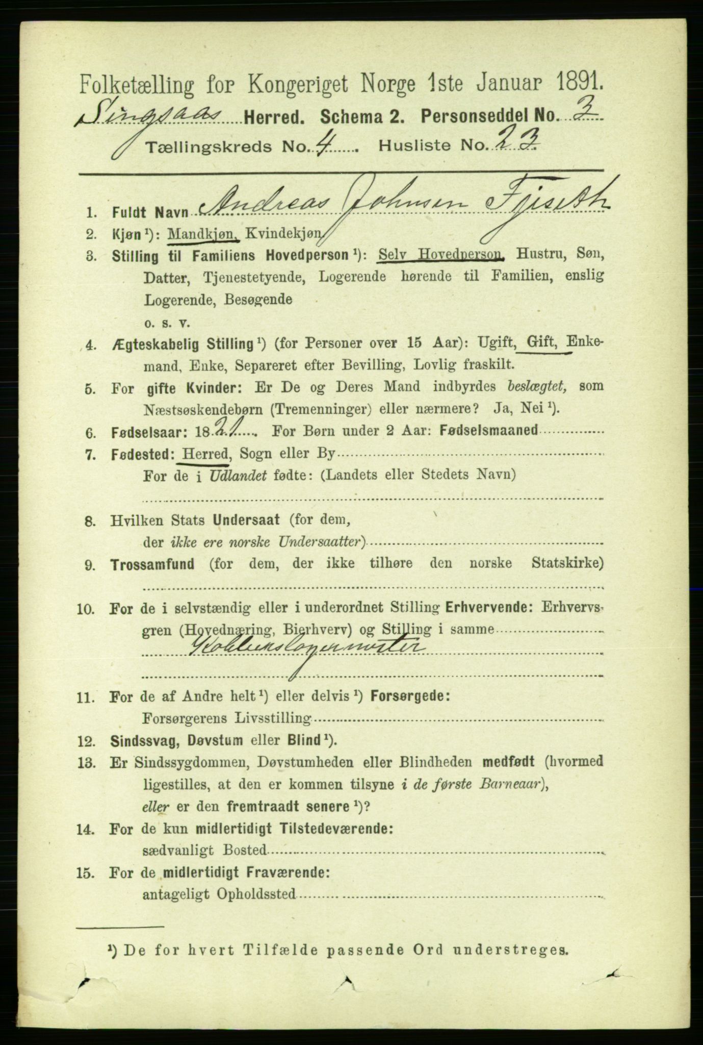 RA, 1891 census for 1646 Singsås, 1891, p. 979