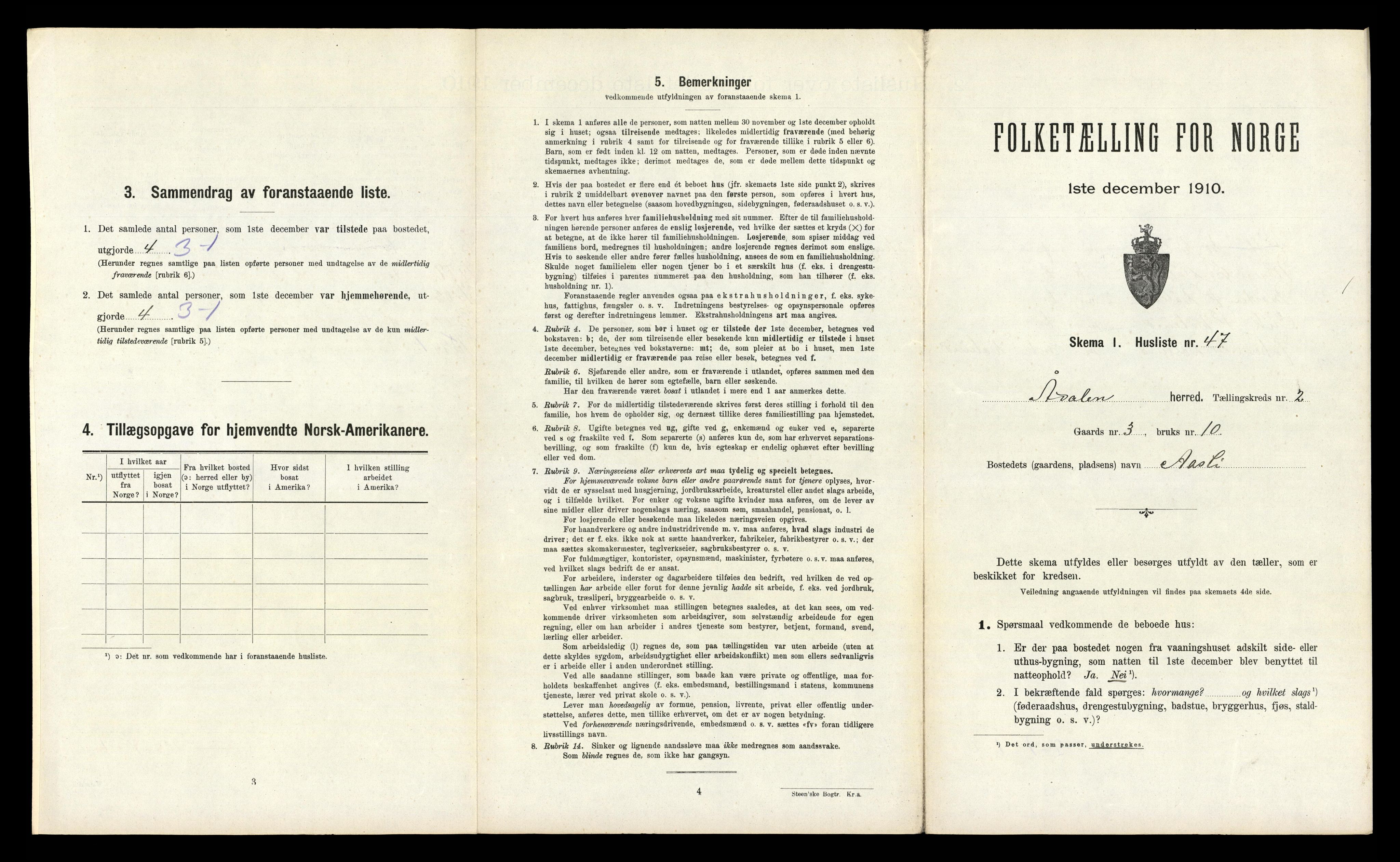 RA, 1910 census for Ådal, 1910, p. 267