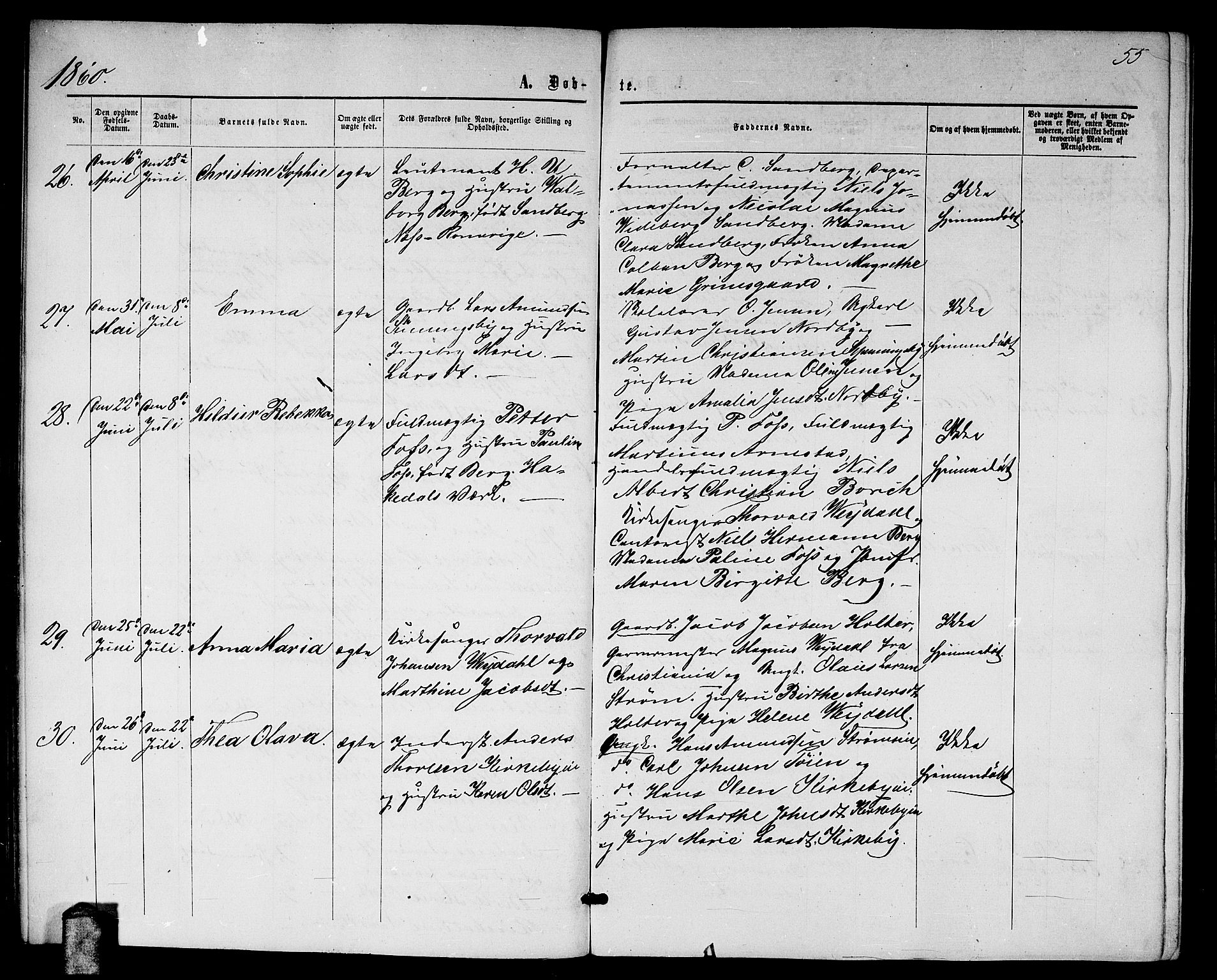 Nittedal prestekontor Kirkebøker, AV/SAO-A-10365a/G/Gb/L0001: Parish register (copy) no. II 1, 1859-1878, p. 55