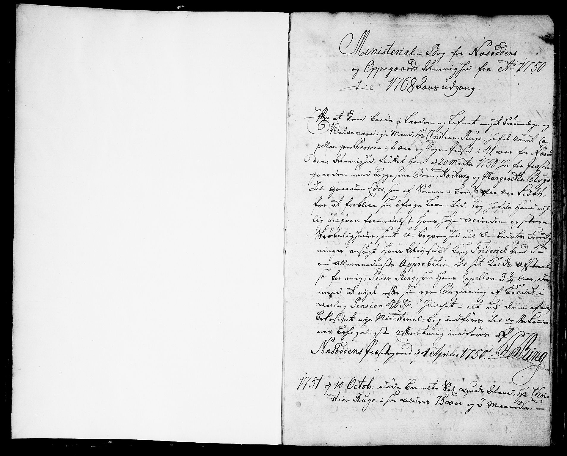 Nesodden prestekontor Kirkebøker, SAO/A-10013/F/Fa/L0002: Parish register (official) no. I 2, 1750-1768