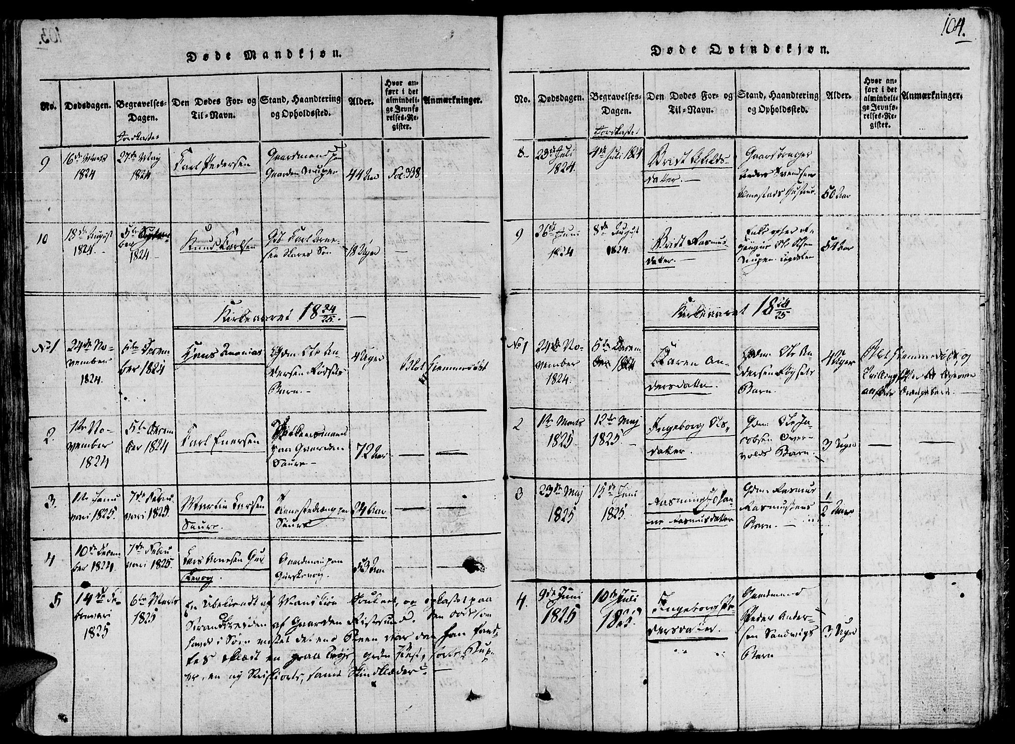 Ministerialprotokoller, klokkerbøker og fødselsregistre - Møre og Romsdal, AV/SAT-A-1454/503/L0033: Parish register (official) no. 503A01, 1816-1841, p. 104