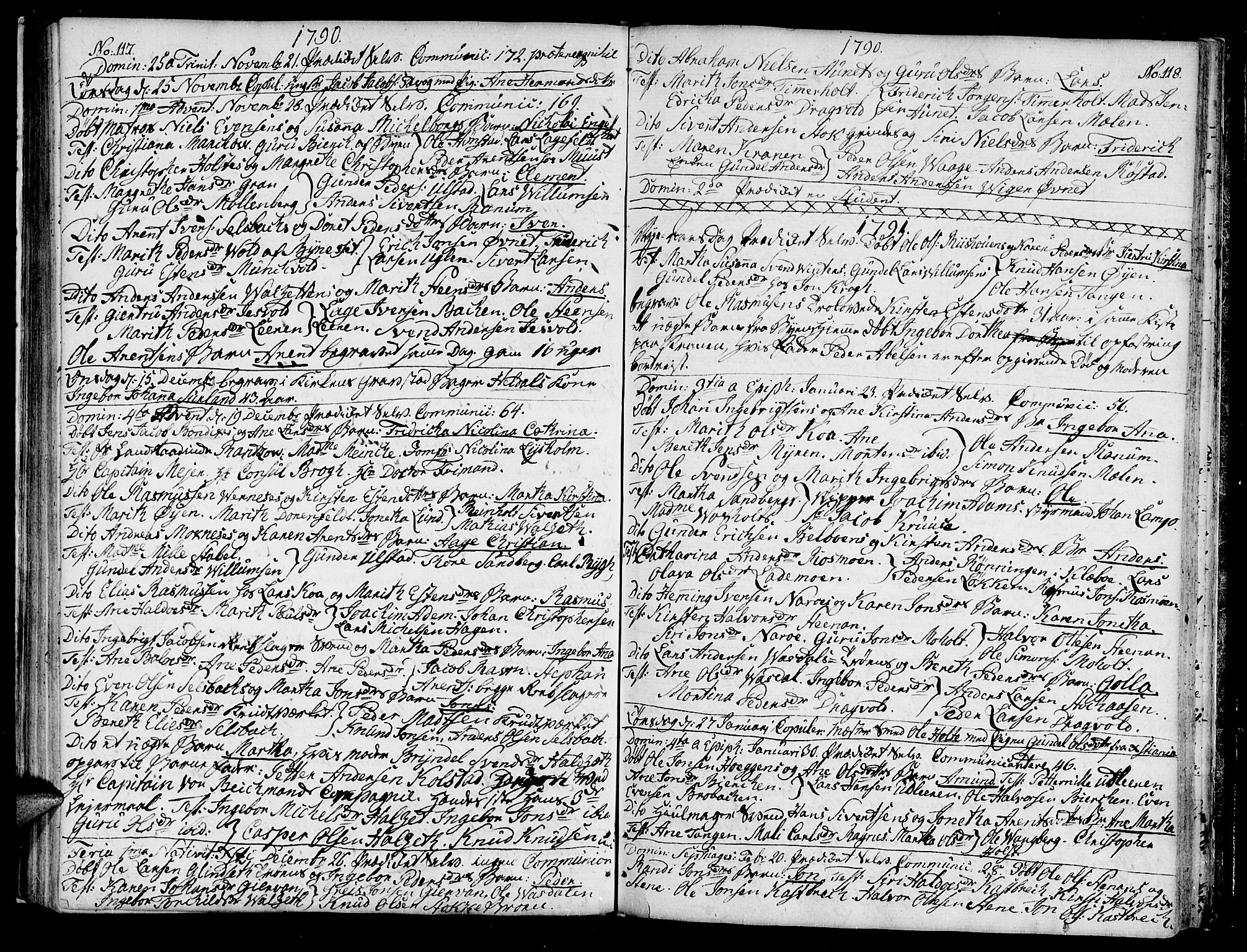 Ministerialprotokoller, klokkerbøker og fødselsregistre - Sør-Trøndelag, SAT/A-1456/604/L0180: Parish register (official) no. 604A01, 1780-1797, p. 117-118