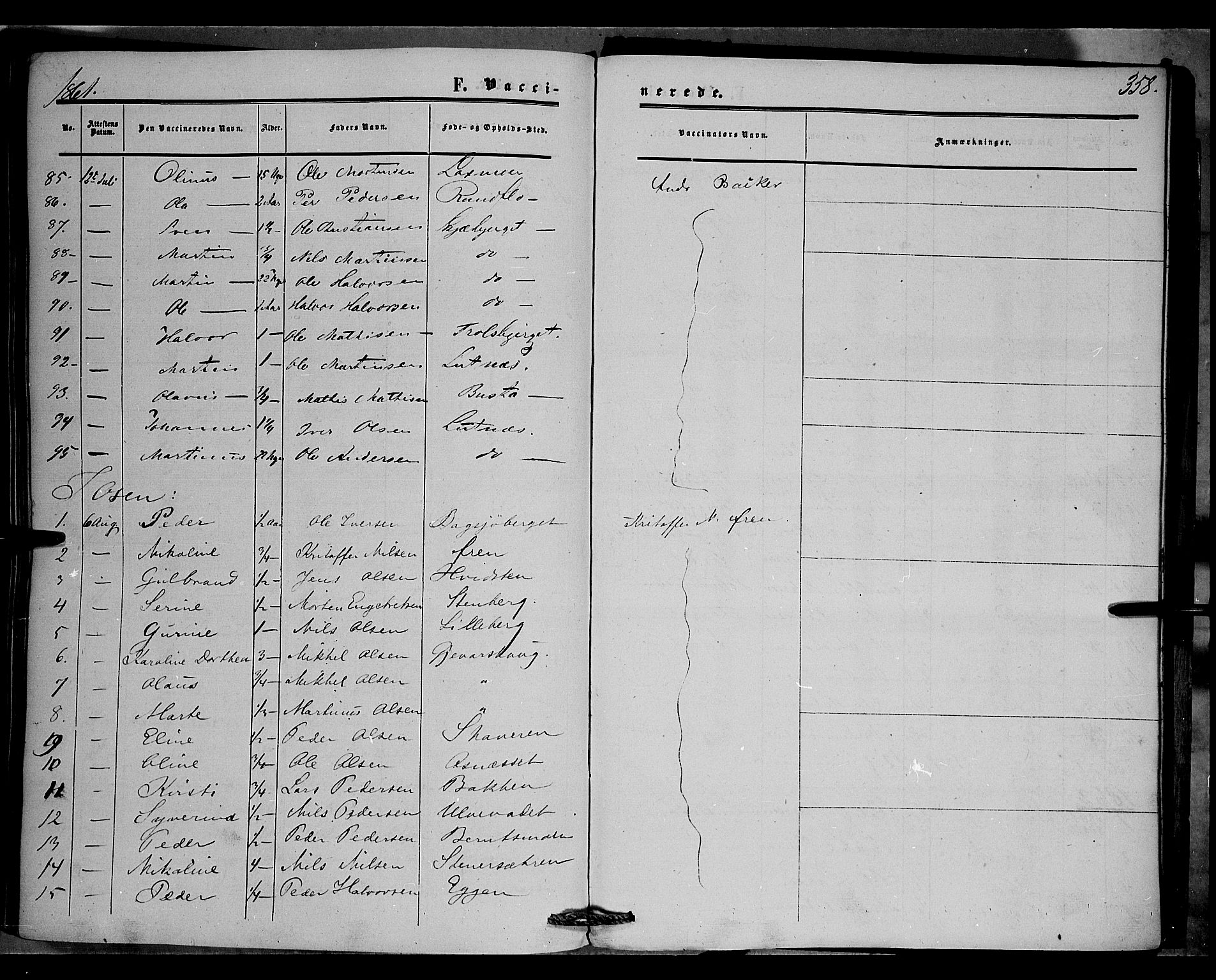 Trysil prestekontor, AV/SAH-PREST-046/H/Ha/Haa/L0005: Parish register (official) no. 5, 1851-1865, p. 358