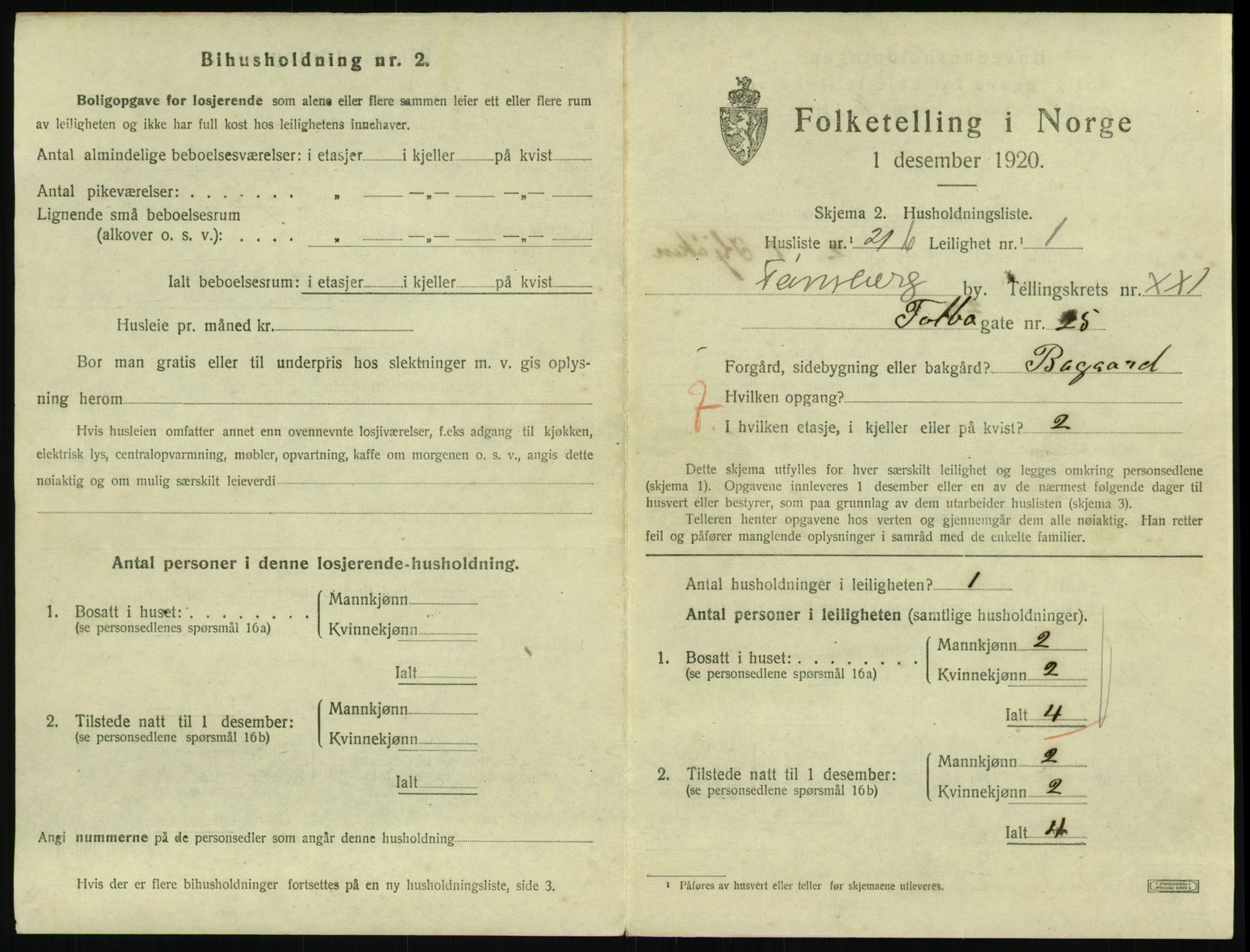 SAKO, 1920 census for Tønsberg, 1920, p. 7855