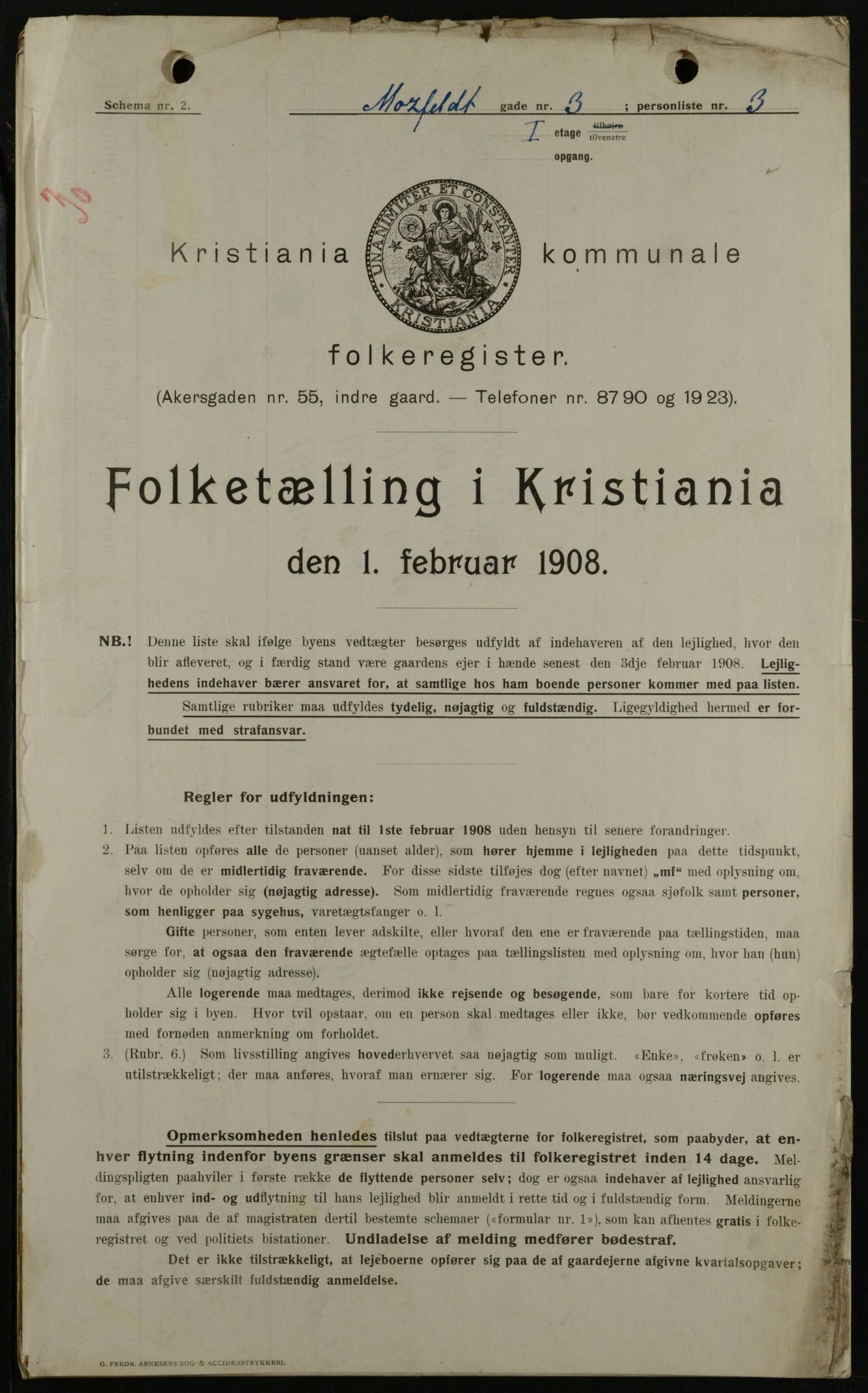 OBA, Municipal Census 1908 for Kristiania, 1908, p. 59083