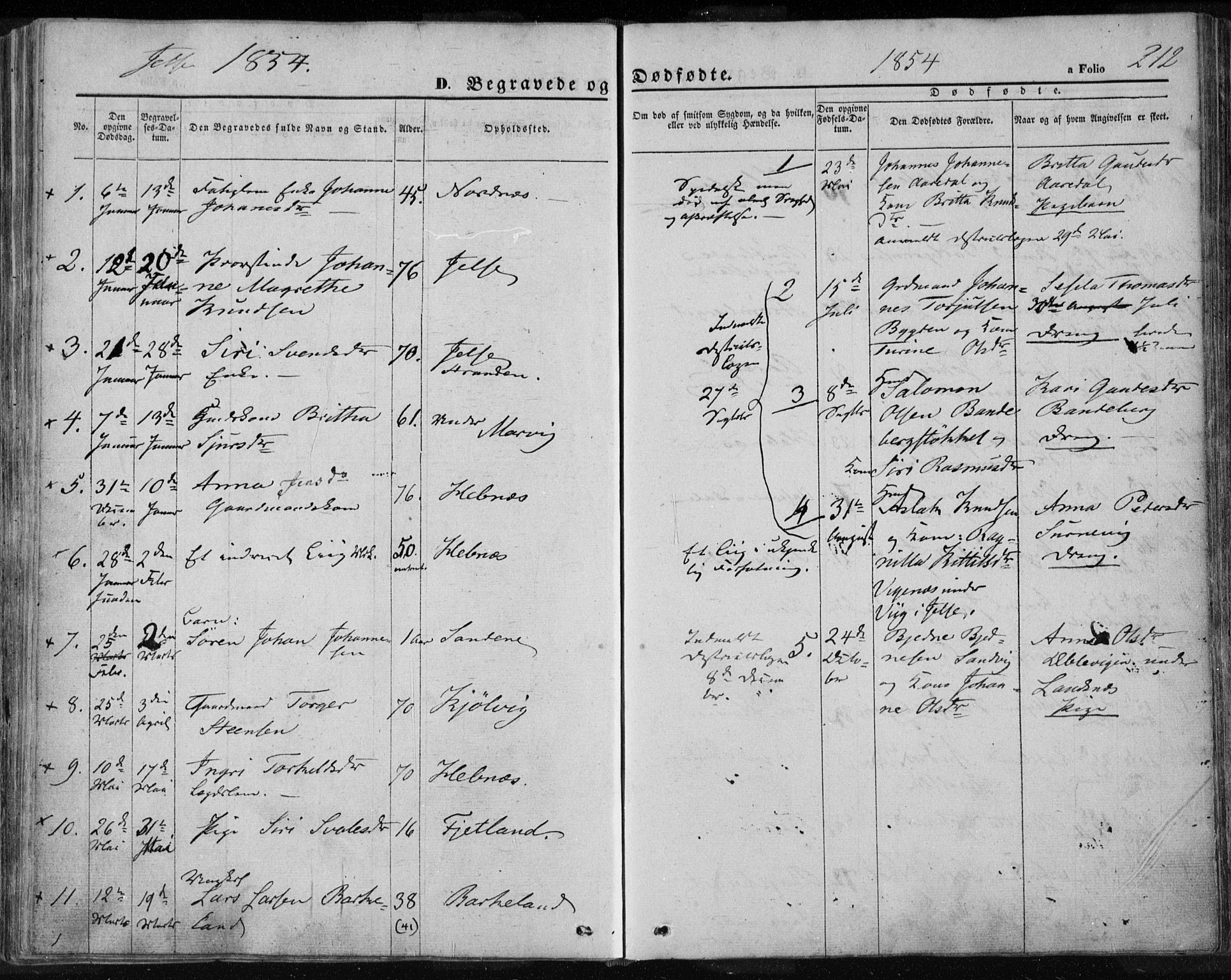 Jelsa sokneprestkontor, AV/SAST-A-101842/01/IV/L0007: Parish register (official) no. A 7, 1854-1866, p. 212