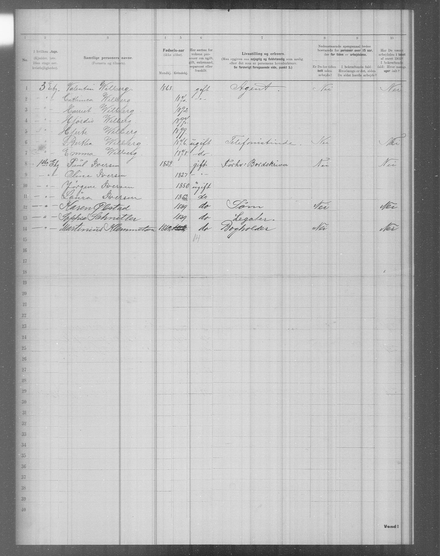 OBA, Municipal Census 1902 for Kristiania, 1902, p. 3867