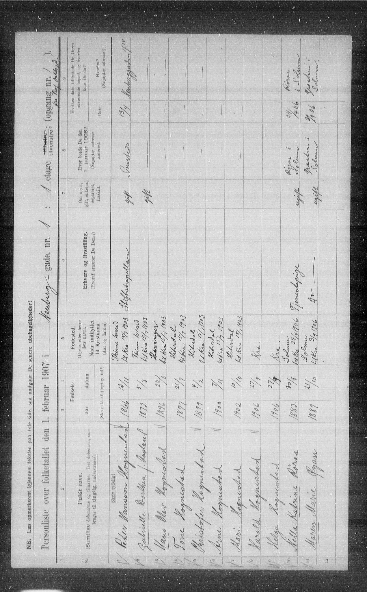 OBA, Municipal Census 1907 for Kristiania, 1907, p. 35616