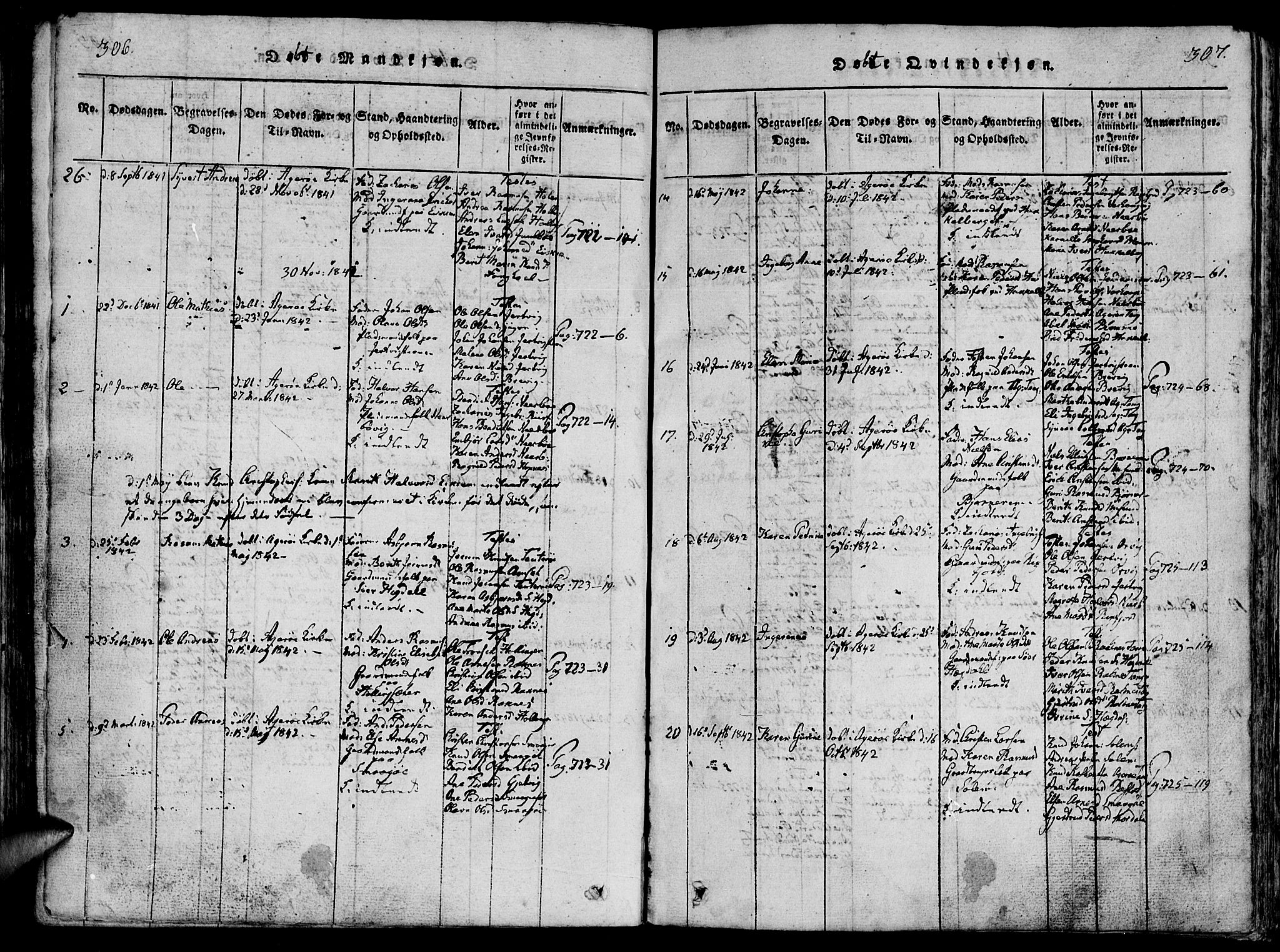 Ministerialprotokoller, klokkerbøker og fødselsregistre - Møre og Romsdal, SAT/A-1454/560/L0718: Parish register (official) no. 560A02, 1817-1844, p. 306-307