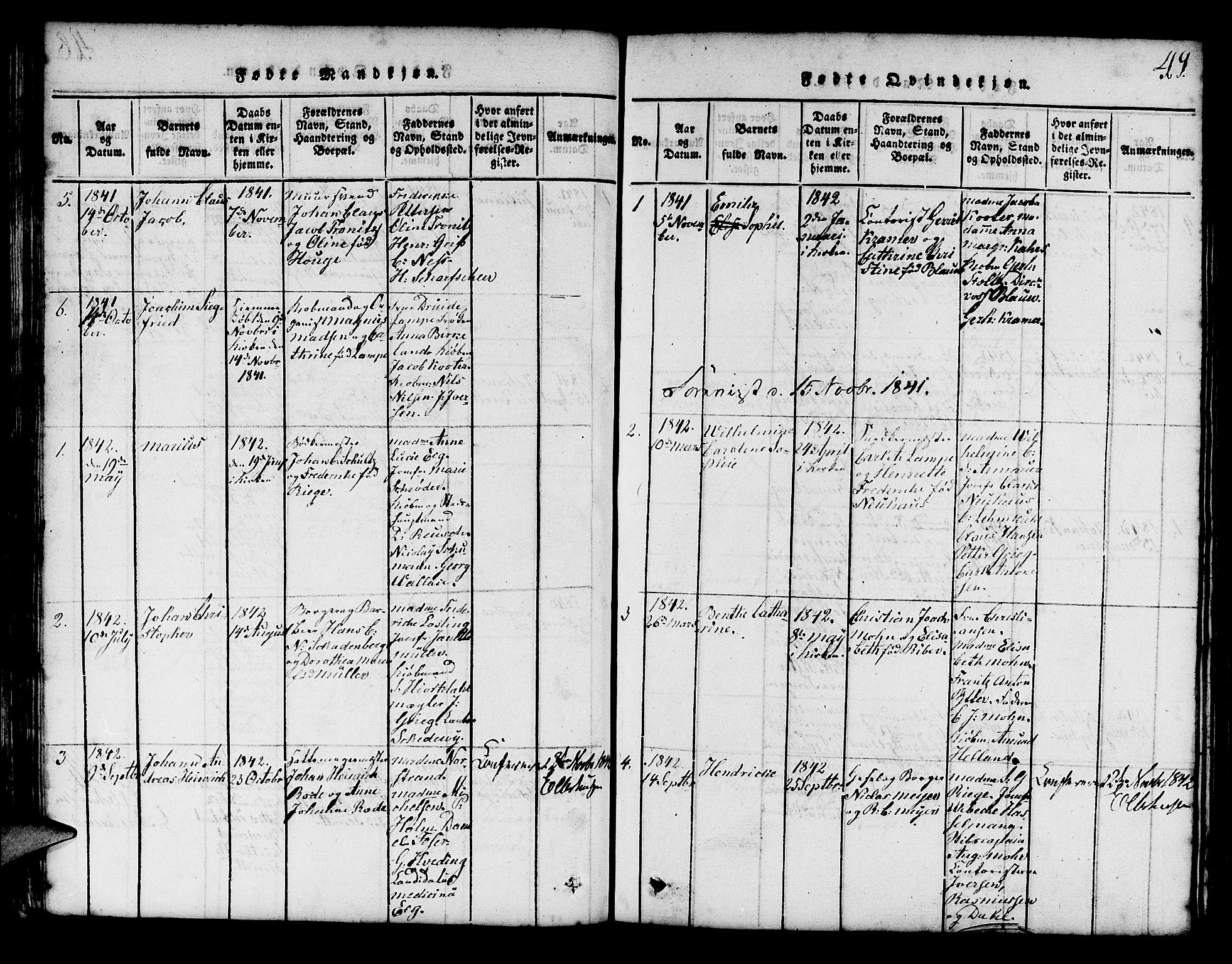 Mariakirken Sokneprestembete, SAB/A-76901/H/Hab/L0001: Parish register (copy) no. A 1, 1815-1846, p. 49