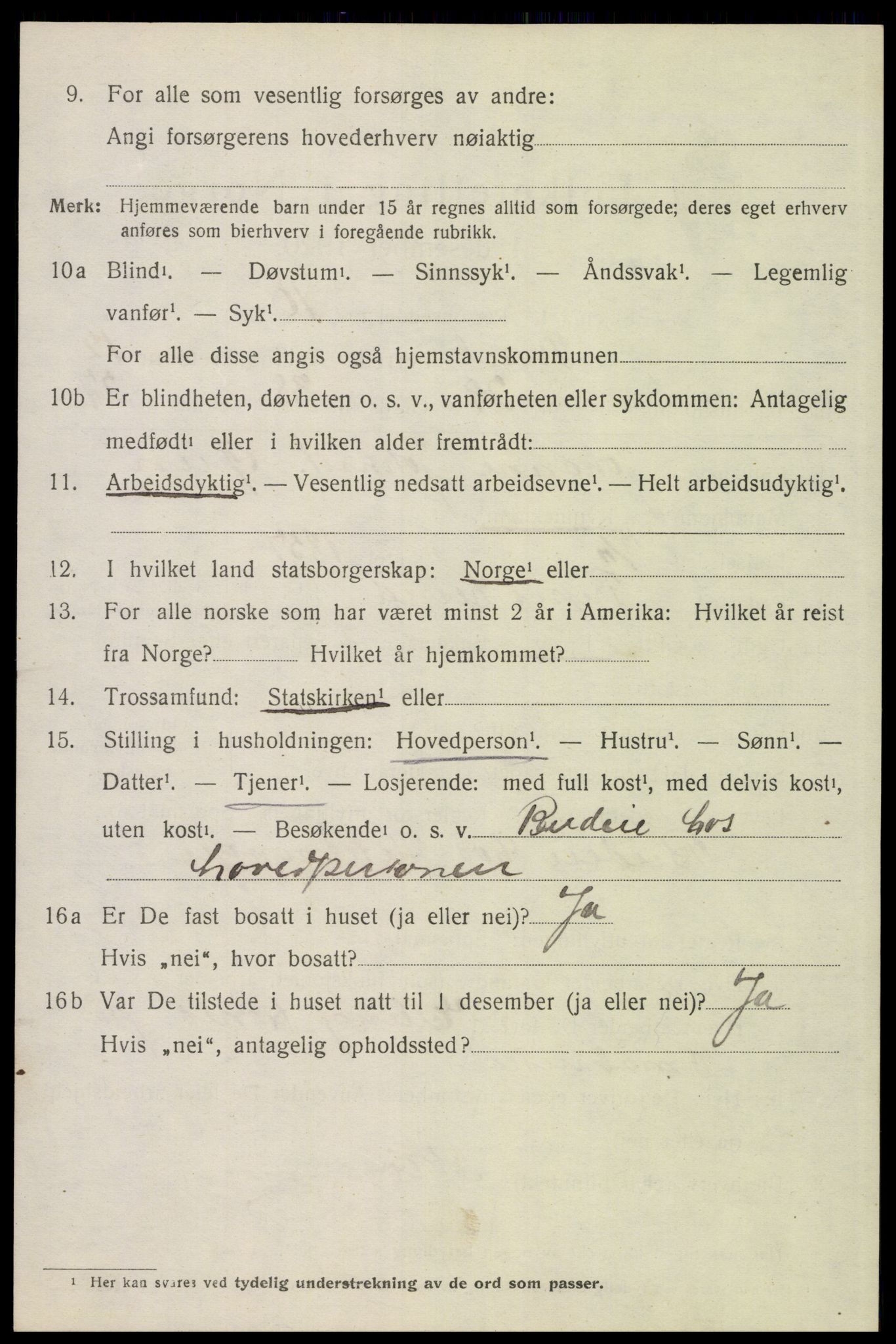 SAH, 1920 census for Trysil, 1920, p. 7536