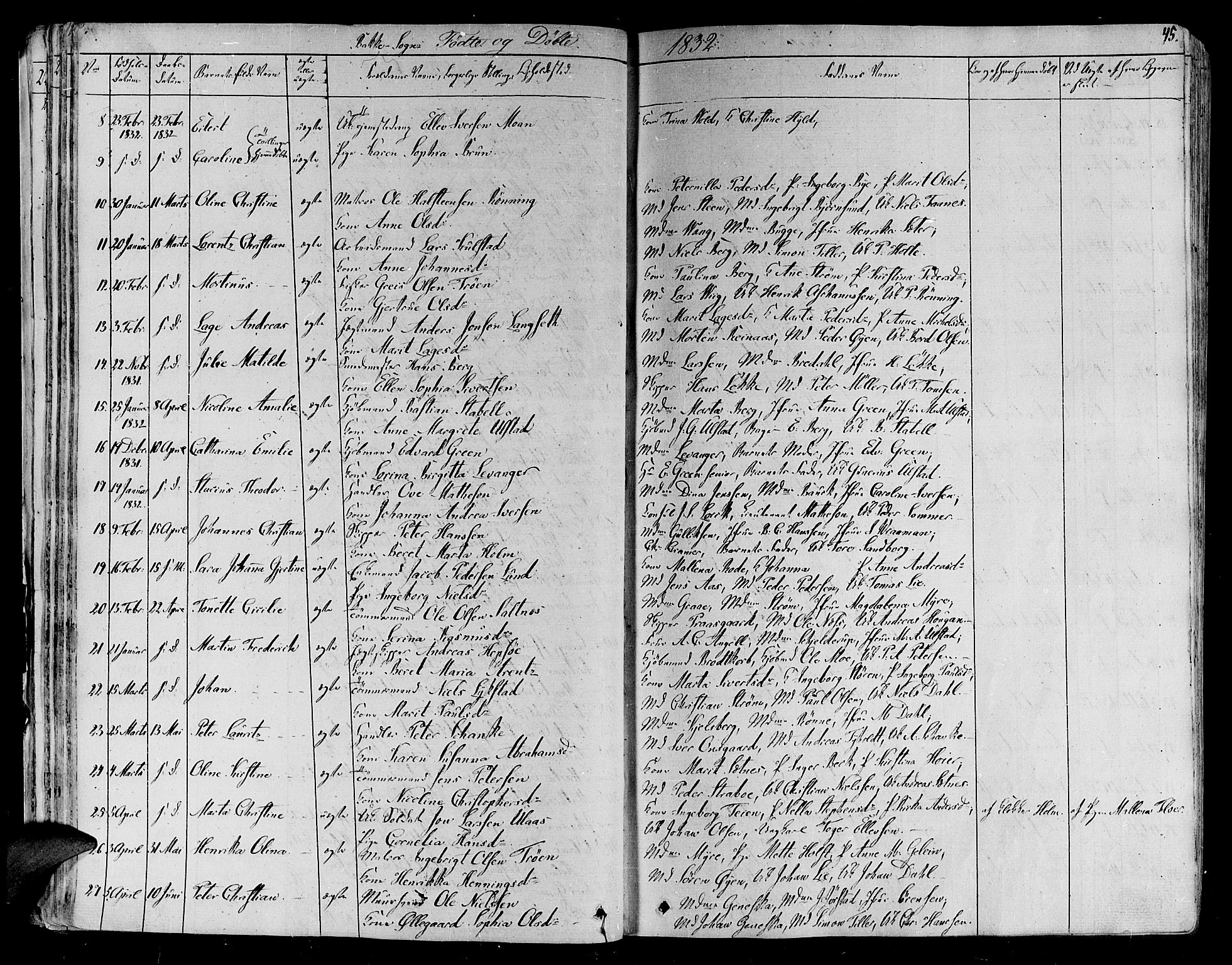 Ministerialprotokoller, klokkerbøker og fødselsregistre - Sør-Trøndelag, AV/SAT-A-1456/606/L0287: Parish register (official) no. 606A04 /2, 1826-1840, p. 45