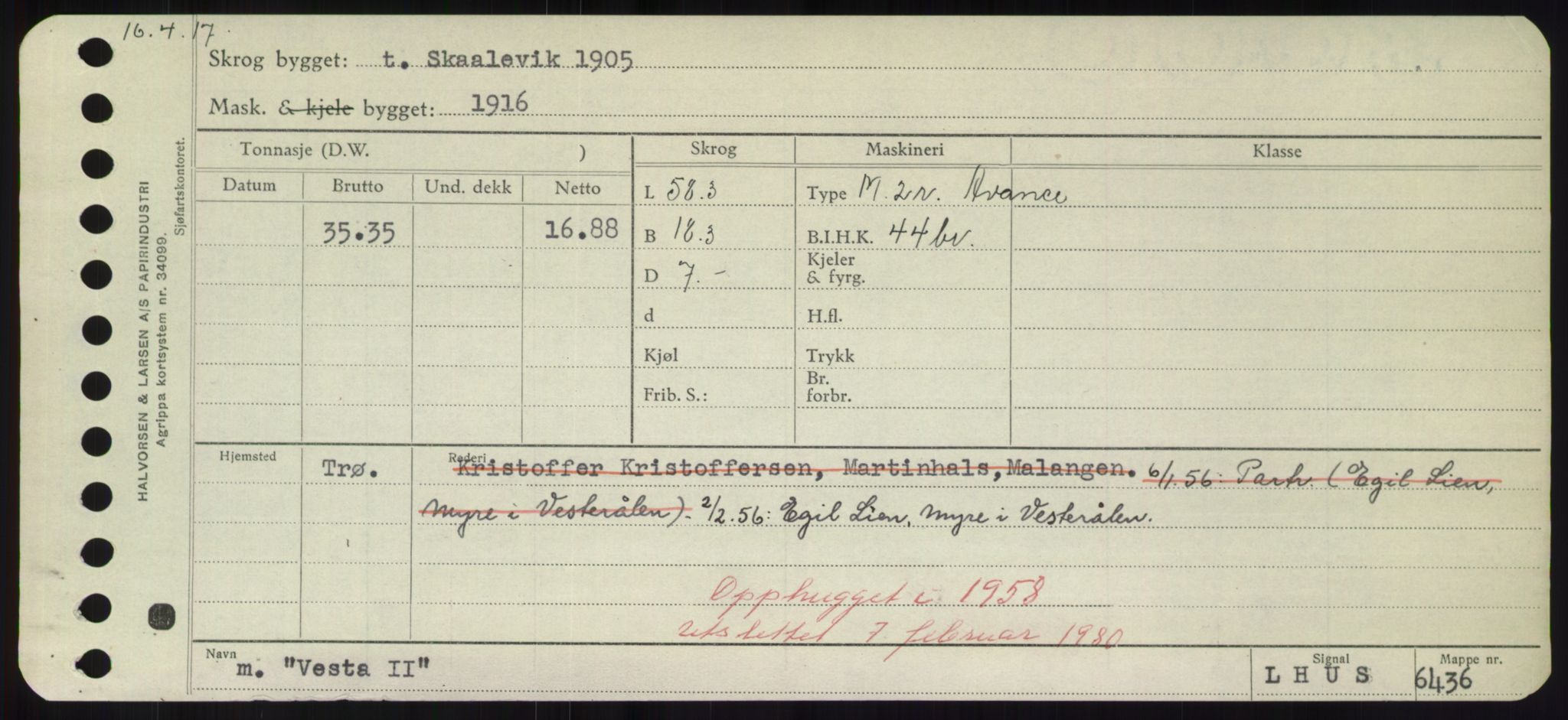 Sjøfartsdirektoratet med forløpere, Skipsmålingen, RA/S-1627/H/Hd/L0040: Fartøy, U-Ve, p. 659