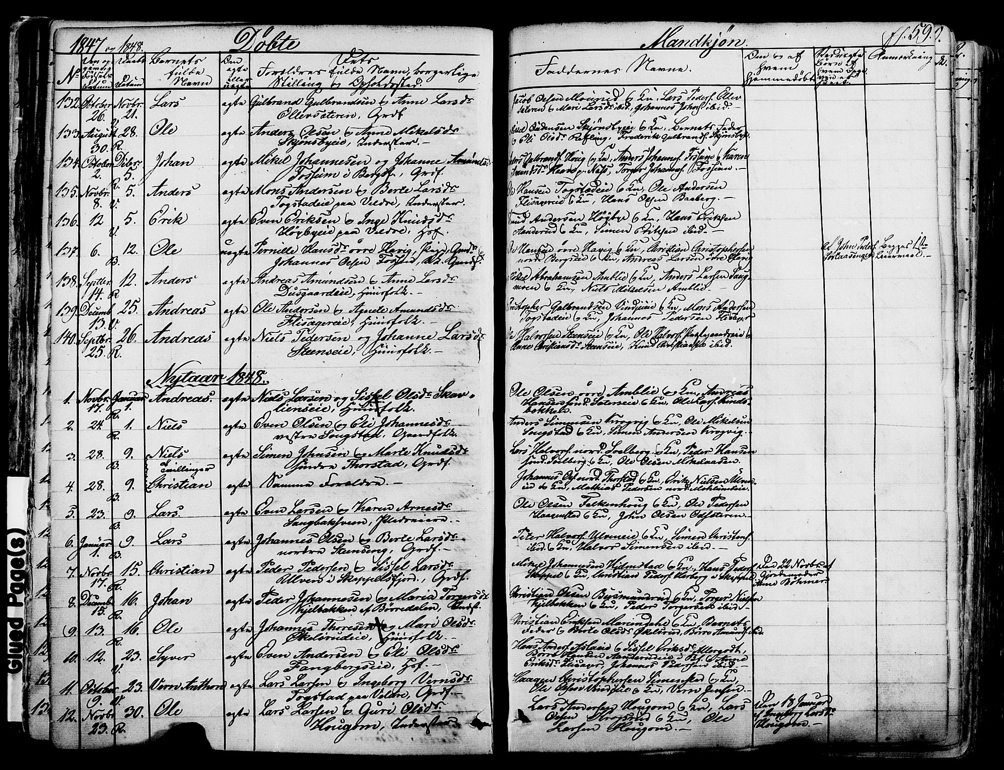 Ringsaker prestekontor, SAH/PREST-014/K/Ka/L0008: Parish register (official) no. 8, 1837-1850, p. 59