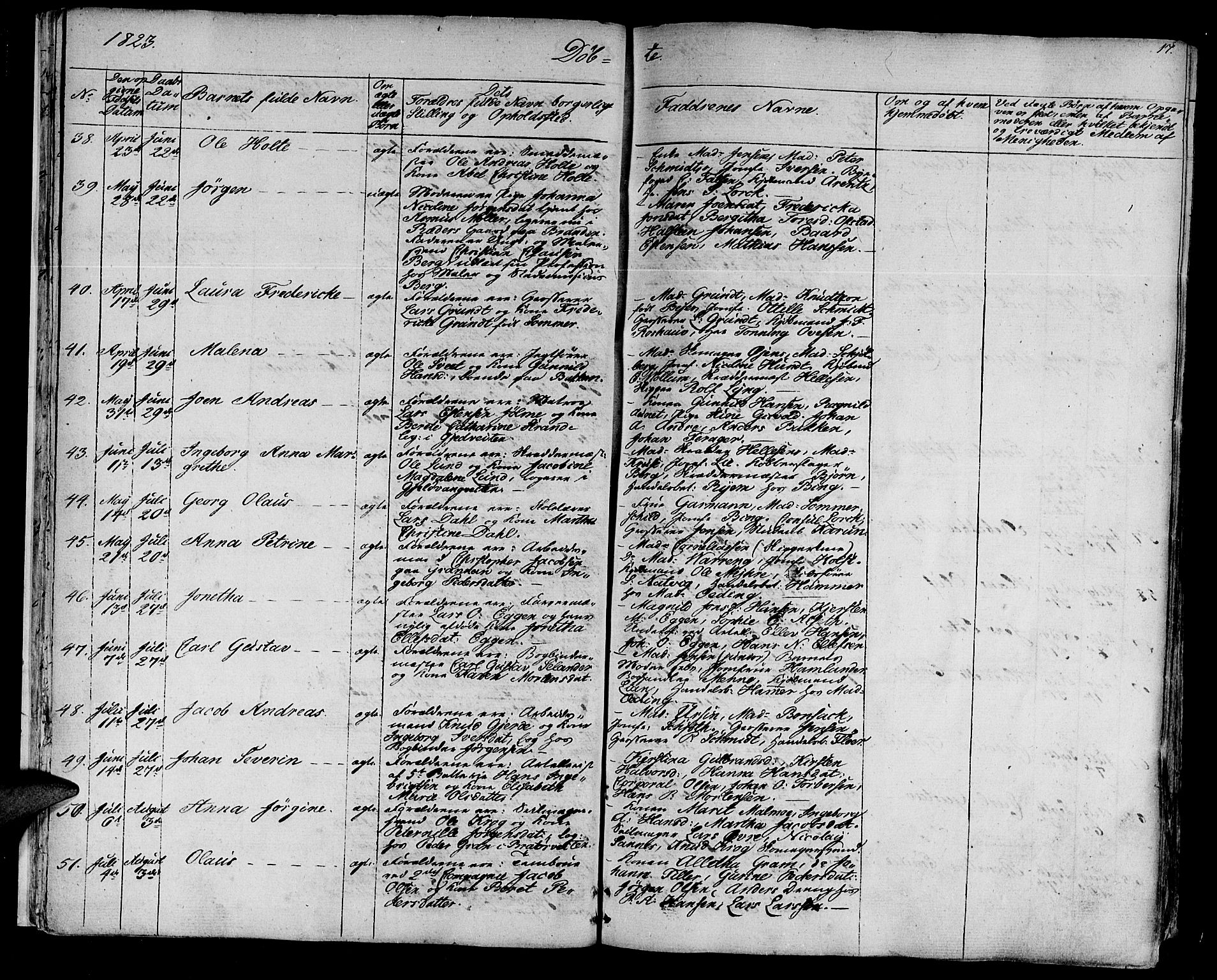 Ministerialprotokoller, klokkerbøker og fødselsregistre - Sør-Trøndelag, SAT/A-1456/602/L0108: Parish register (official) no. 602A06, 1821-1839, p. 17