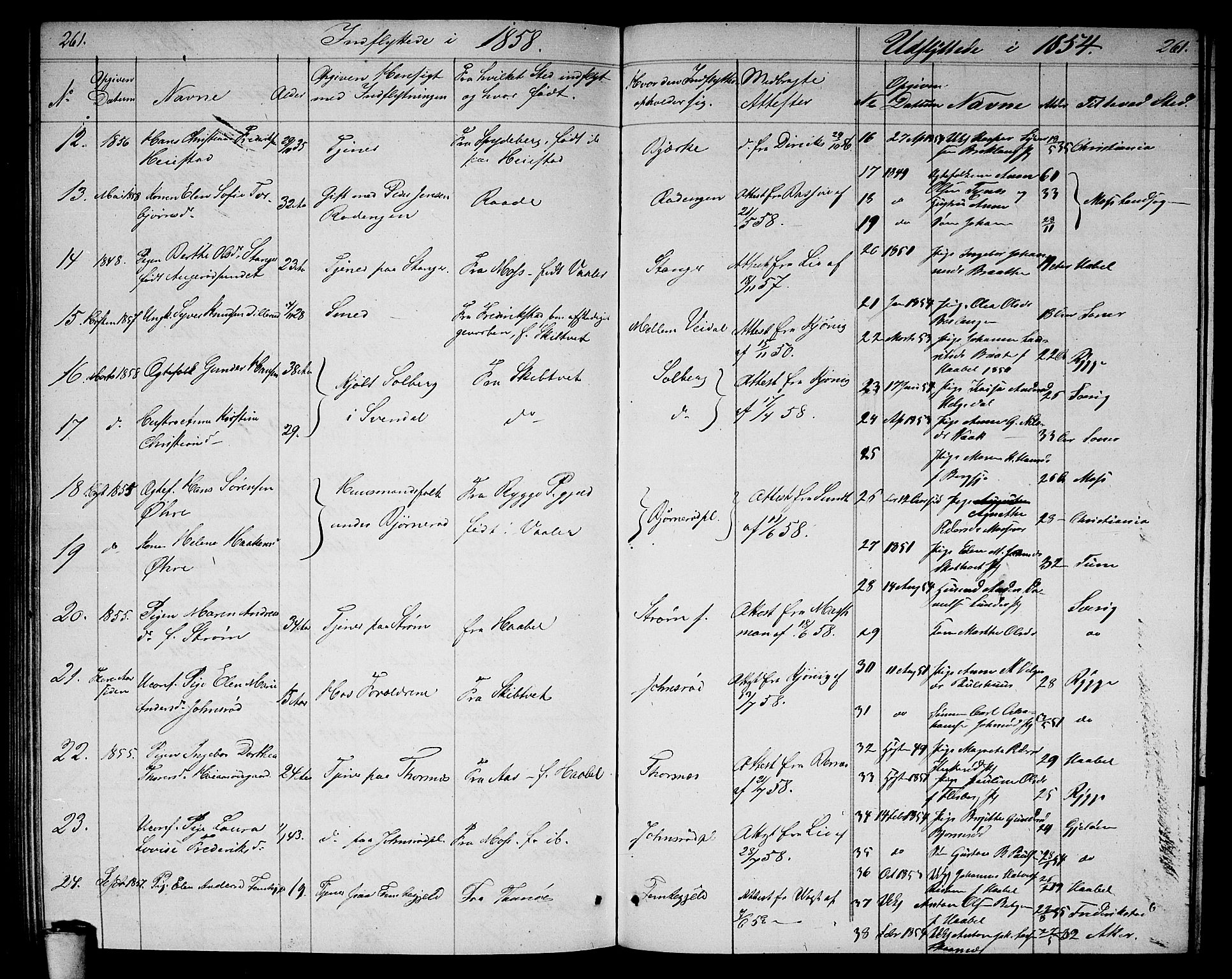 Våler prestekontor Kirkebøker, AV/SAO-A-11083/G/Ga/L0002: Parish register (copy) no. I 2, 1839-1860, p. 261