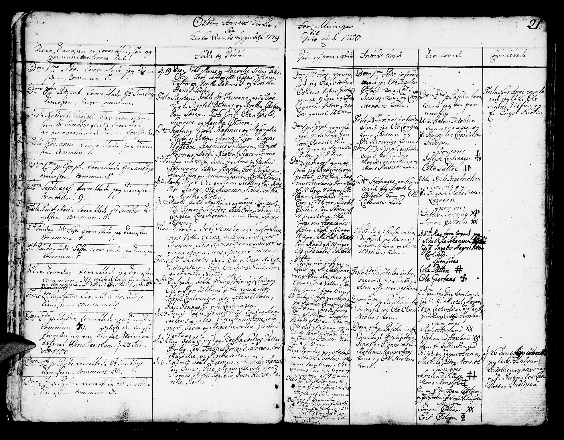 Lindås Sokneprestembete, SAB/A-76701/H/Haa: Parish register (official) no. A 3, 1748-1764, p. 21
