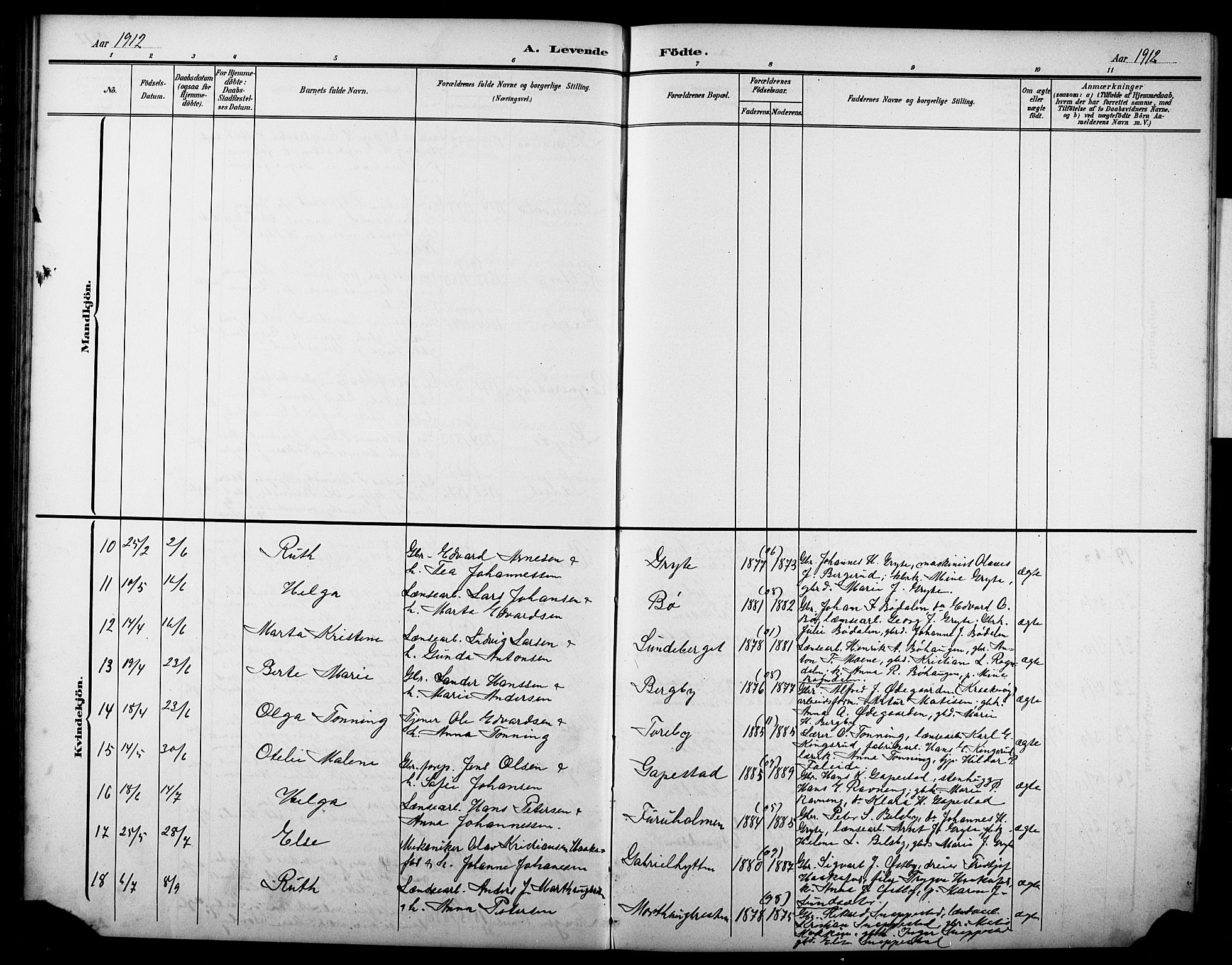 Varteig prestekontor Kirkebøker, AV/SAO-A-10447a/G/Ga/L0001: Parish register (copy) no. 1, 1902-1923