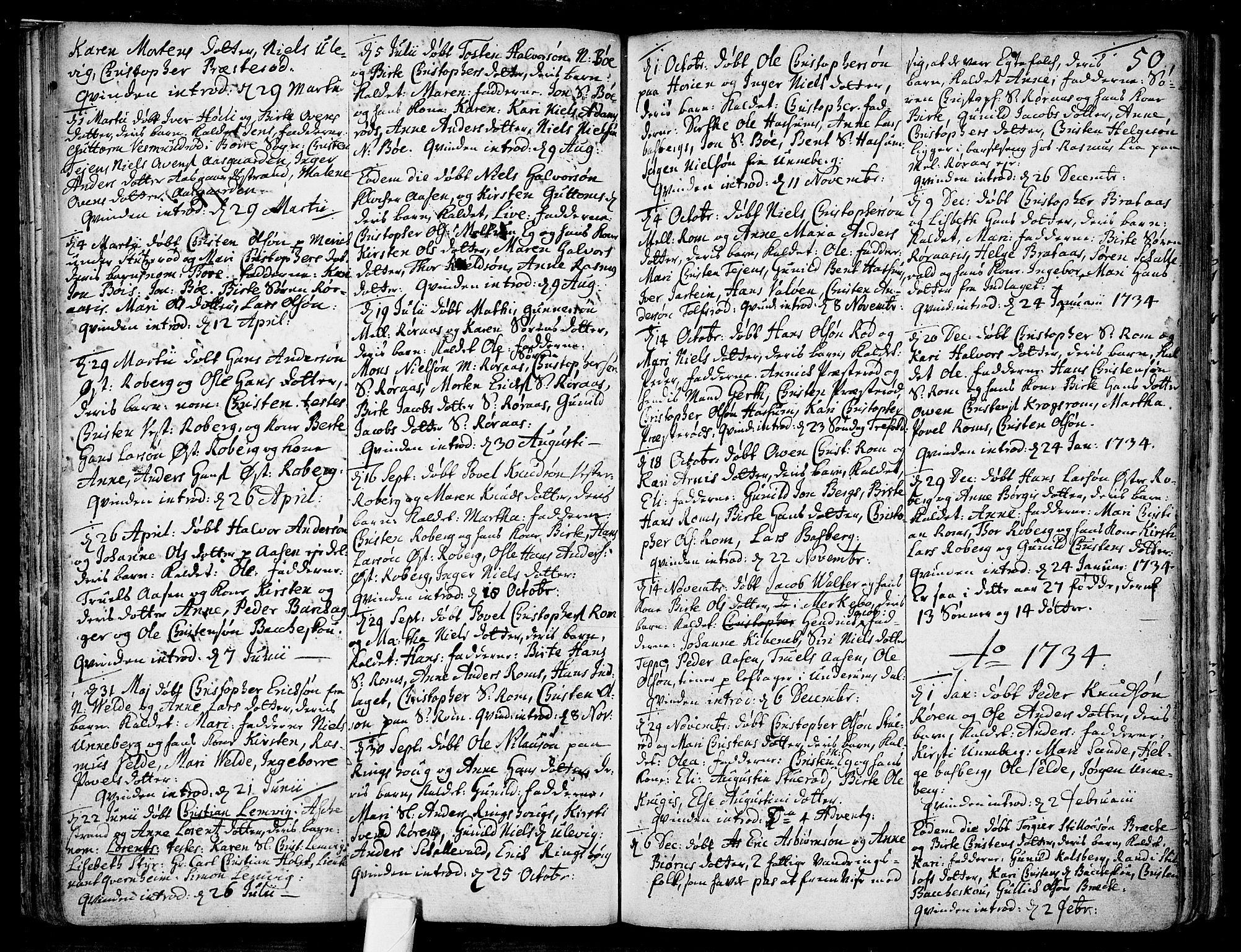 Sem kirkebøker, AV/SAKO-A-5/F/Fb/L0001: Parish register (official) no. II 1, 1702-1764, p. 50